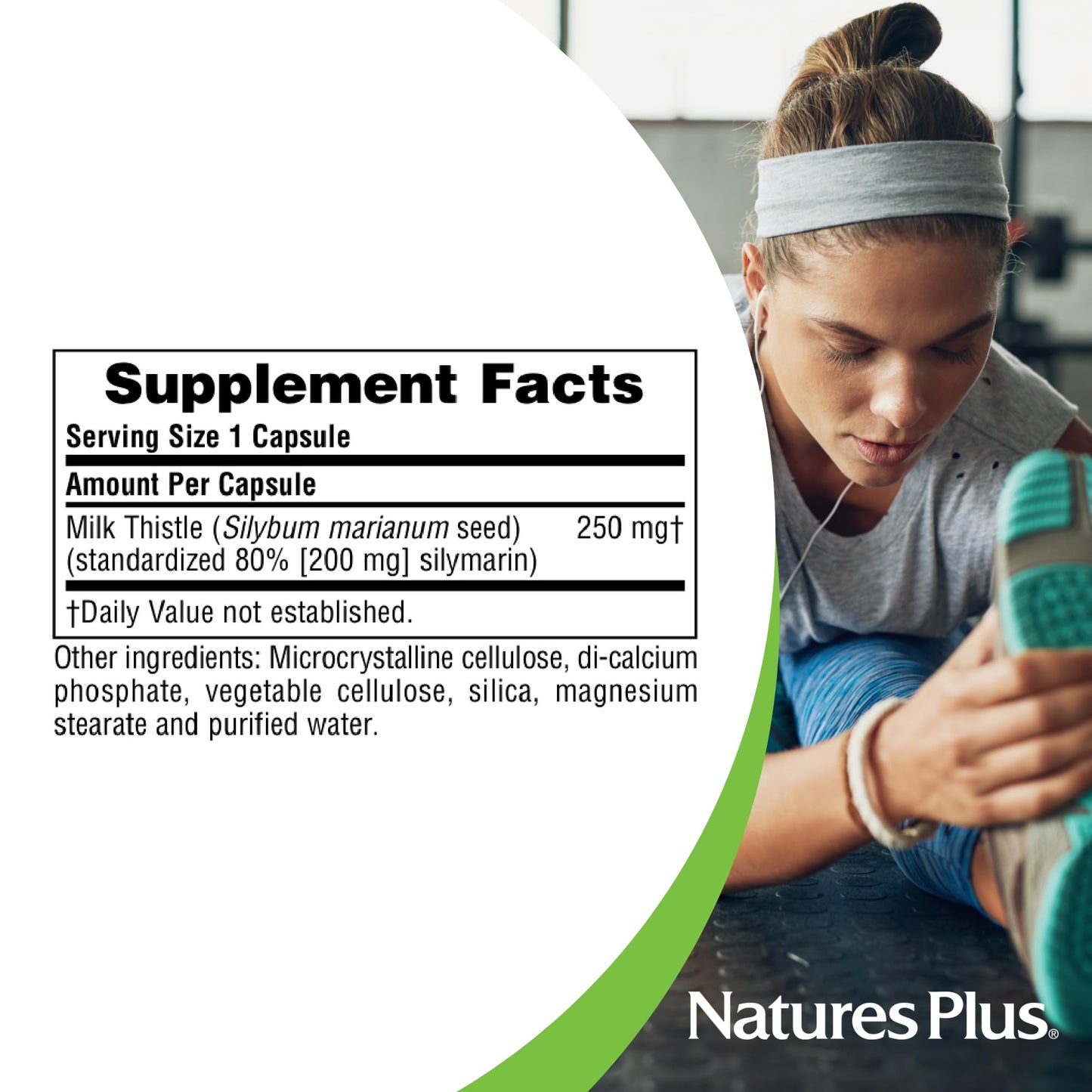 NaturesPlus Herbal Actives Milk Thistle, 60 Capsules