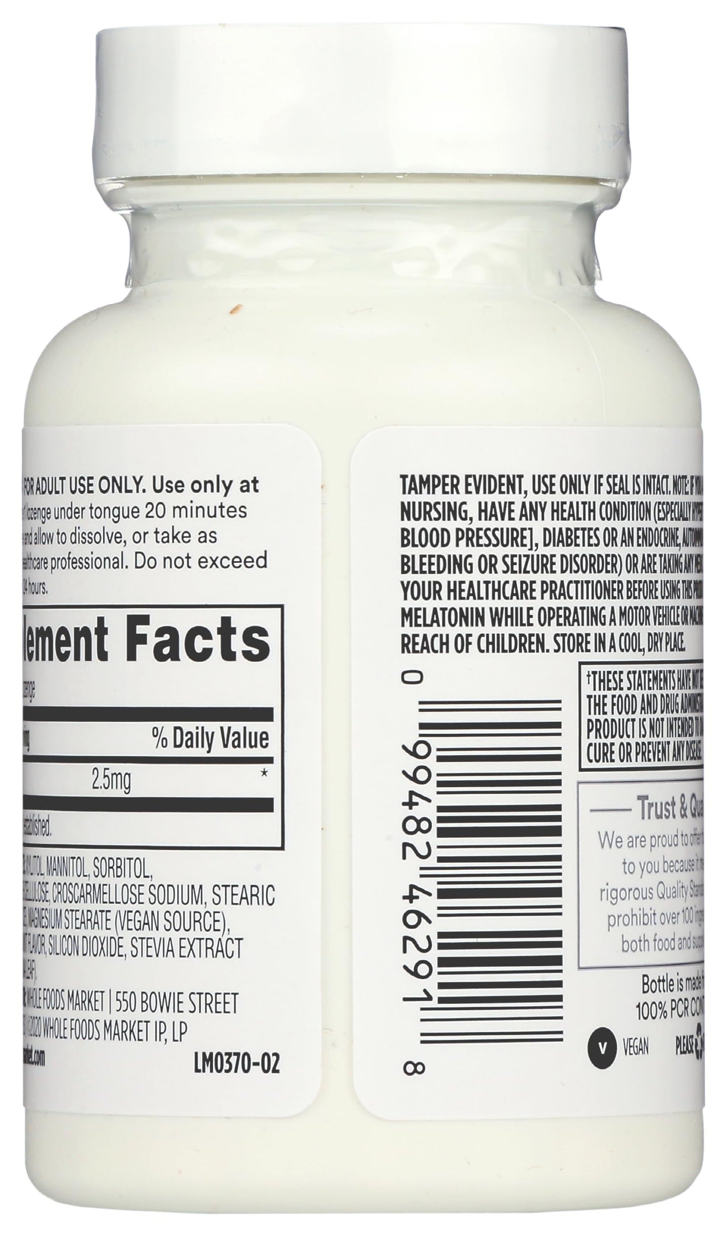 365 by Whole Foods Market Melatonin Lozenges 2.5mg Peppermint Flavor Tablets, 60 Count