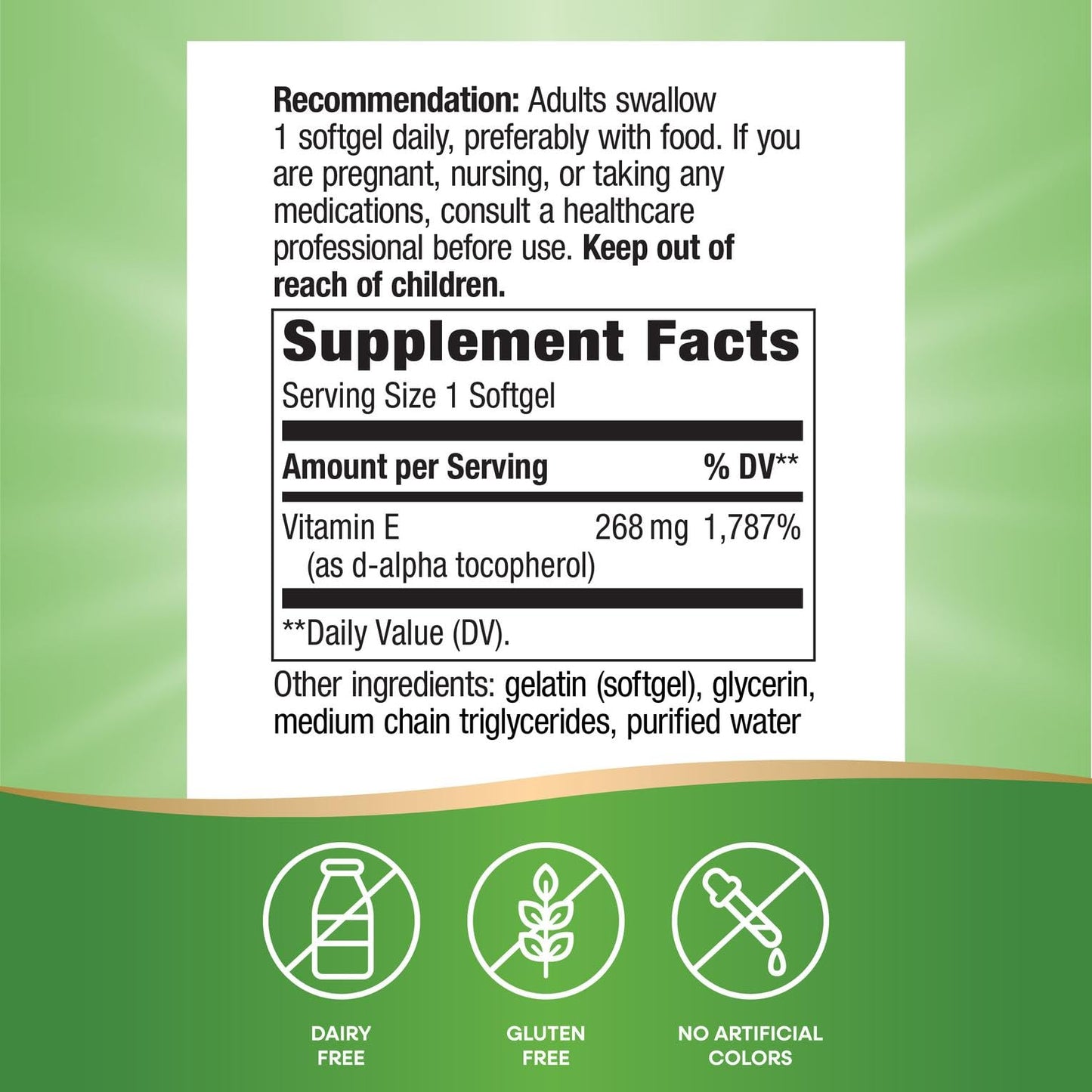 Nature's Way Vitamin E Softgels 100