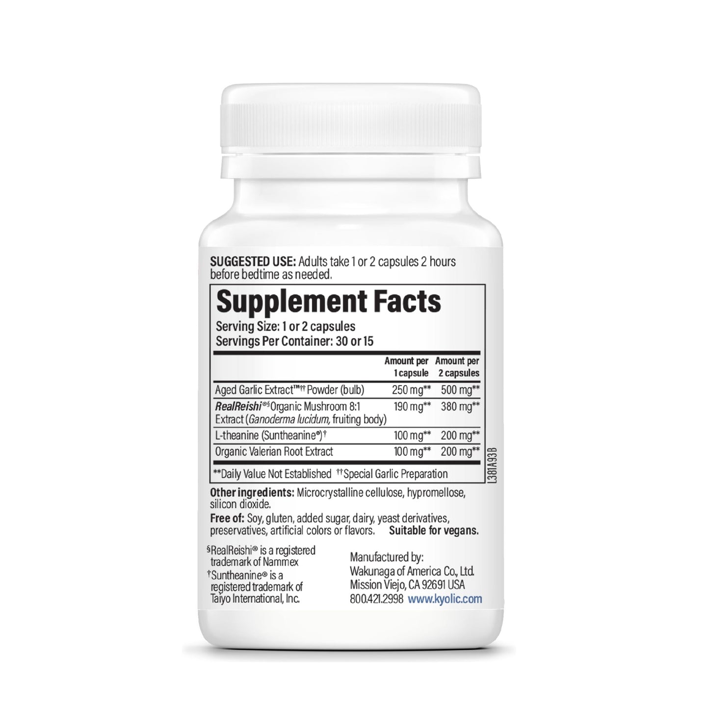 Kyolic Sleep Mushrooms+ Capsules, 30 Capsules