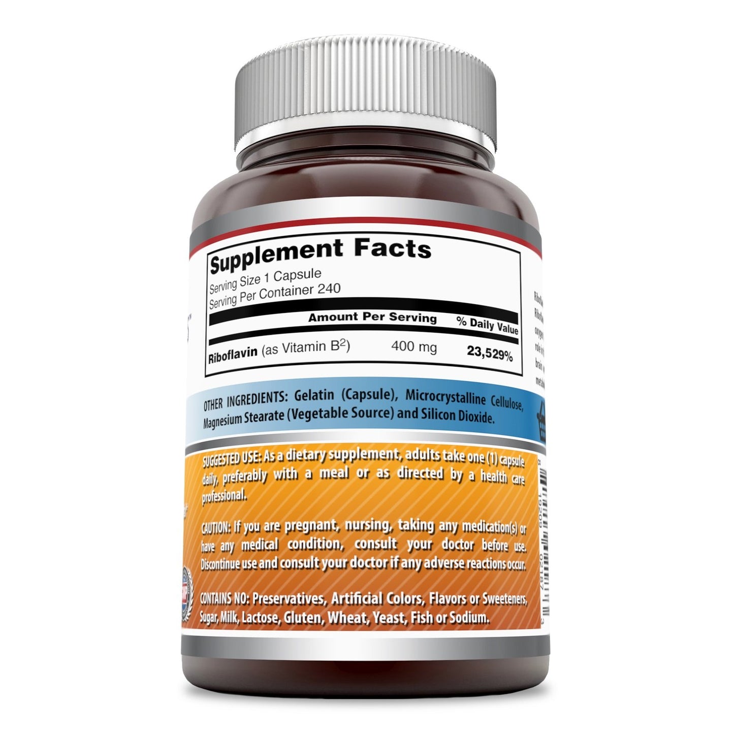 Amazing Nutrition Riboflavin Dietary Supplement Capsule, 240 Capsules