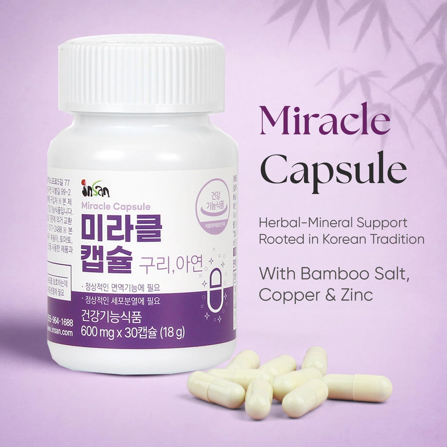 INSAN BAMBOO SALT Nandamban Miracle Capsules Starter Pack Daily Multivitamin & Mineral Supplement, 30 Capsules