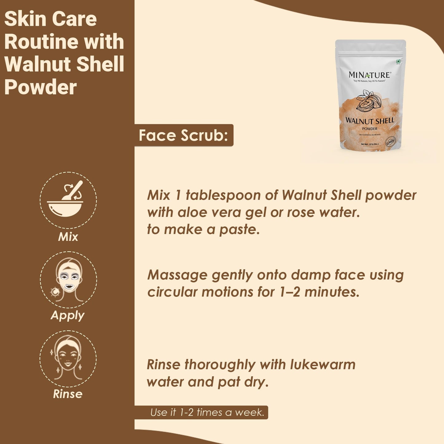 Minature Natural Walnut Shell Powder 8 oz