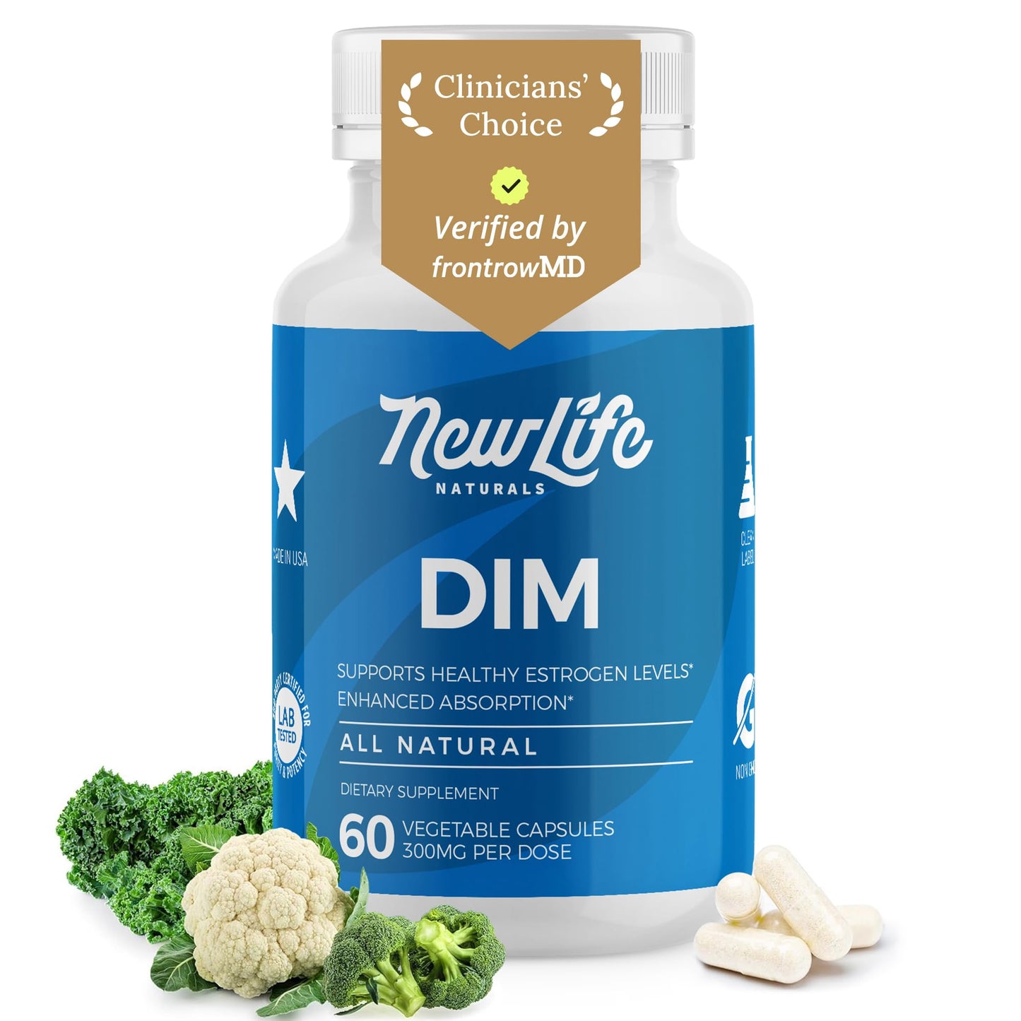 NewLife Naturals DIM Supplement - Hormone Balance for Women & Men, 60 Capsules
