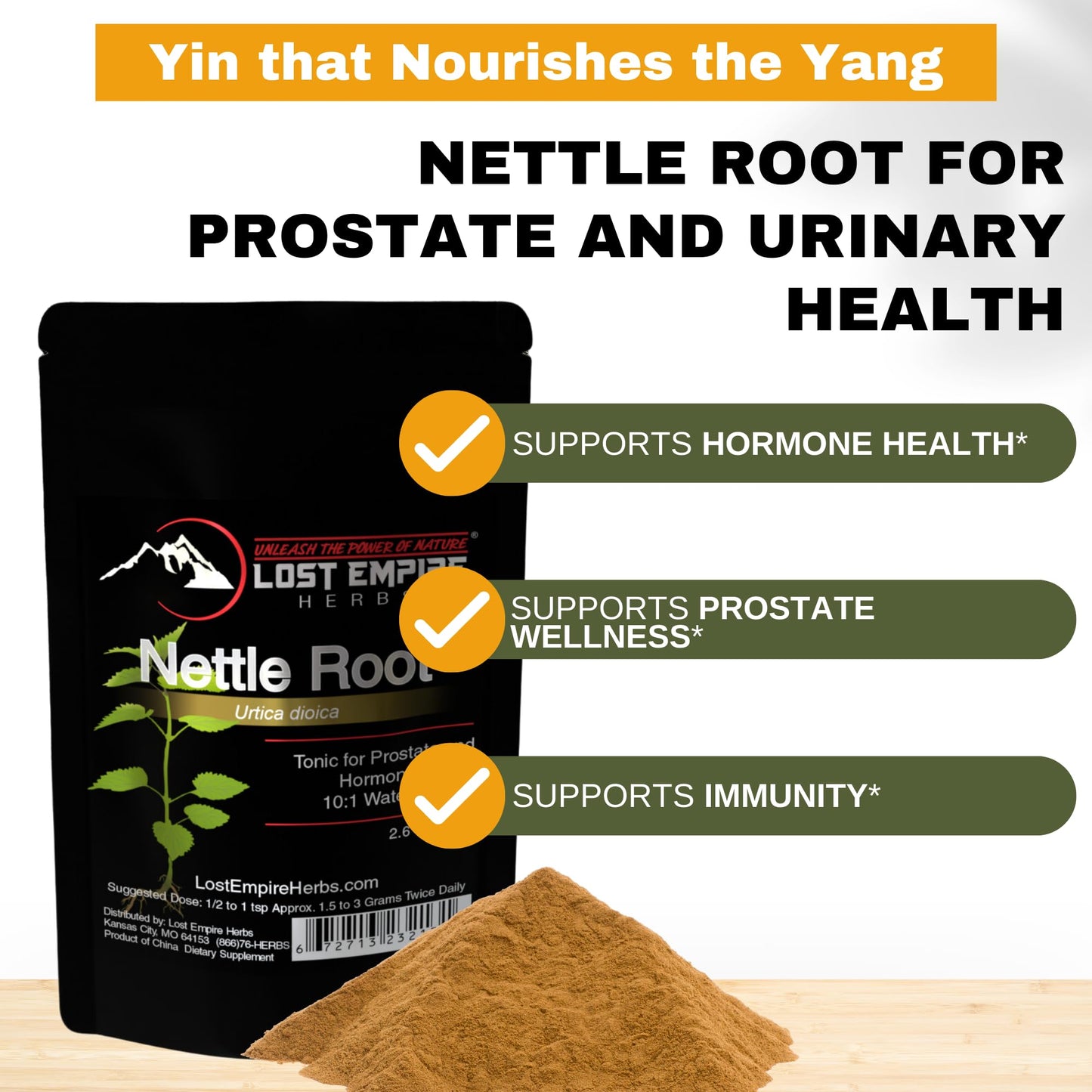 Lost Empire Herbs Stinging Nettle Root 10:1 Full-Spectrum Water Extract Powder, 2.65 Ounces