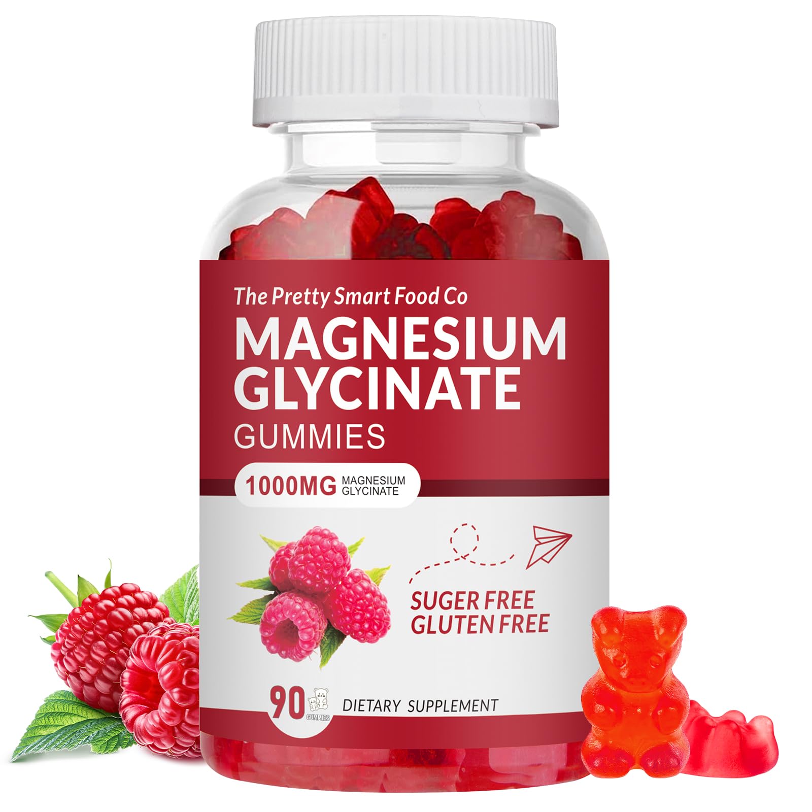 The Pretty Smart Food Co Magnesium Glycinate Gummy 90 Count
