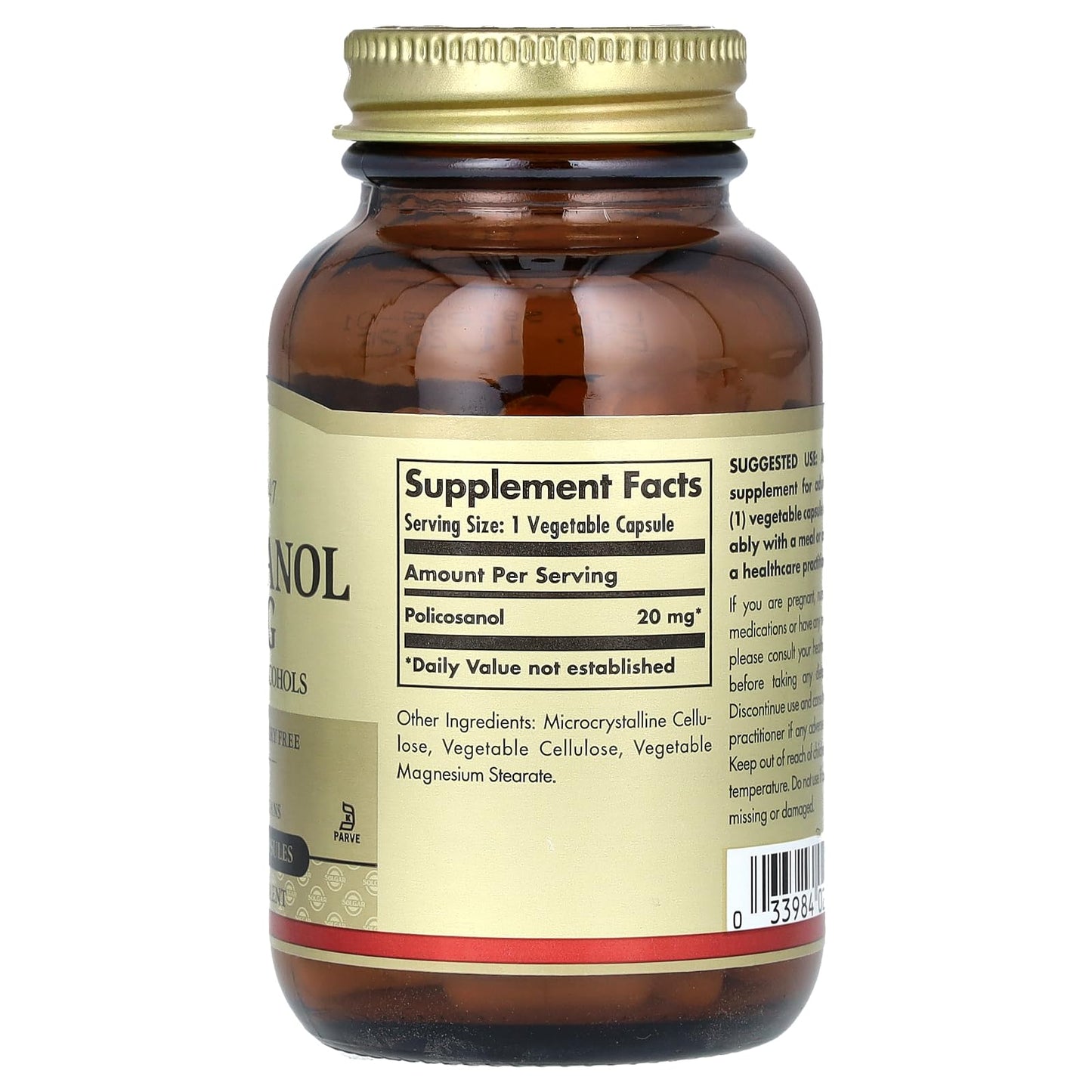 Solgar Policosanol 20 mg, 100 Vegetable Capsules