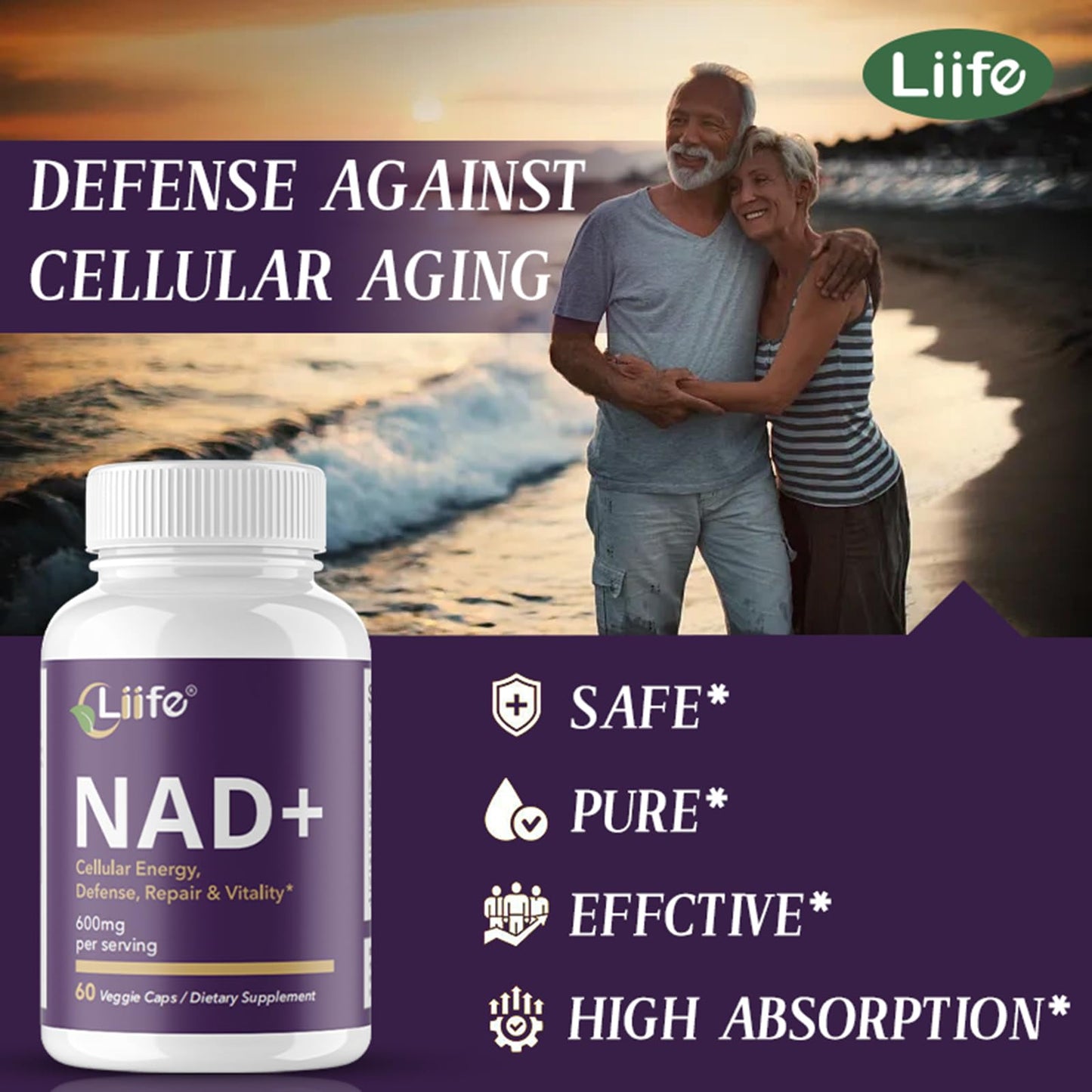 LIIFE Nicotinamide Adenine Dinucleotide 600mg Capsule, 90 Count