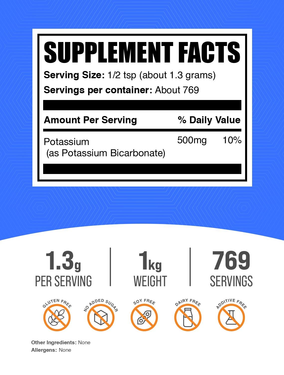 BulkSupplements Potassium Bicarbonate Powder 35.27 Ounce