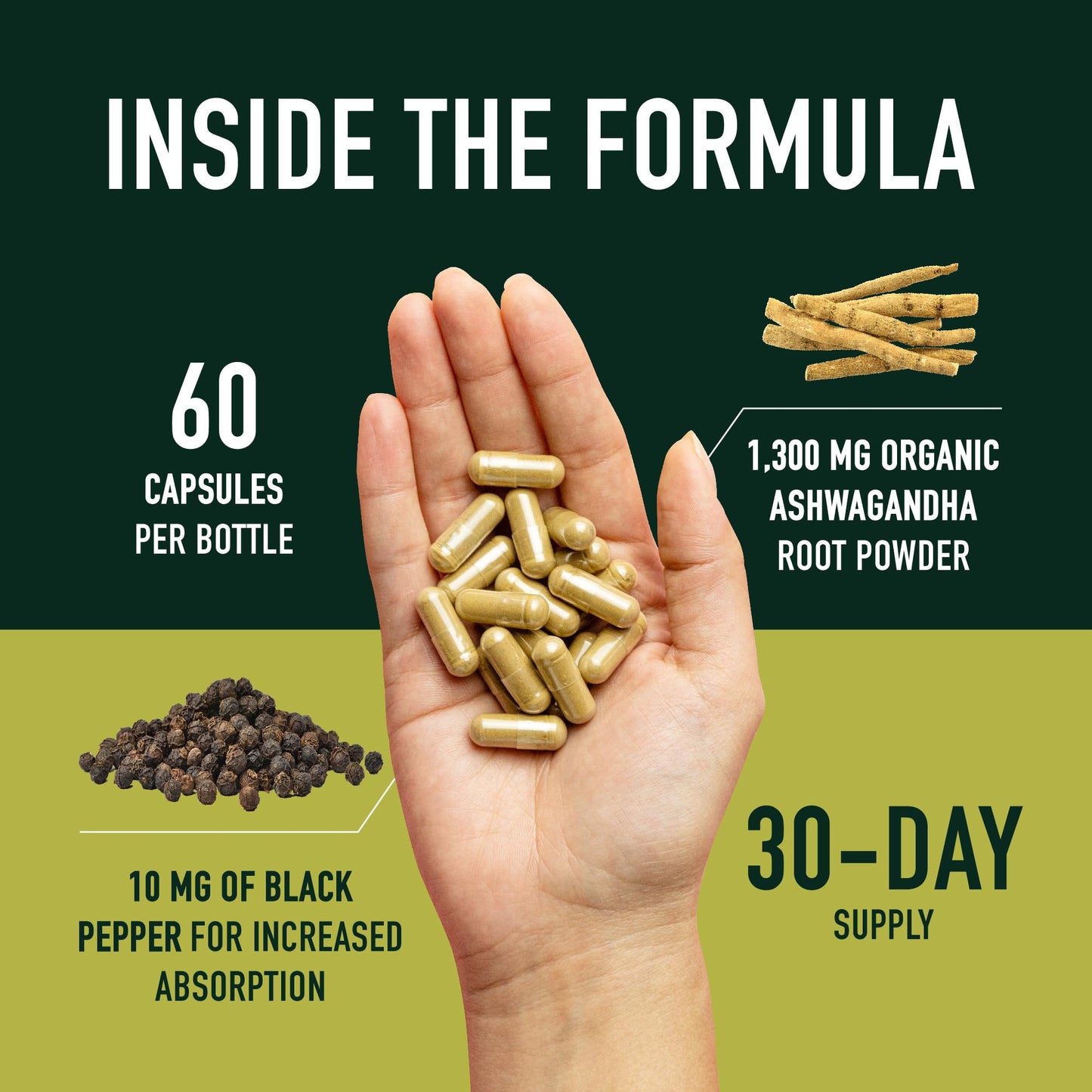 SMNutrition Ashwagandha Supplement 1300mg Capsule, 120 Count
