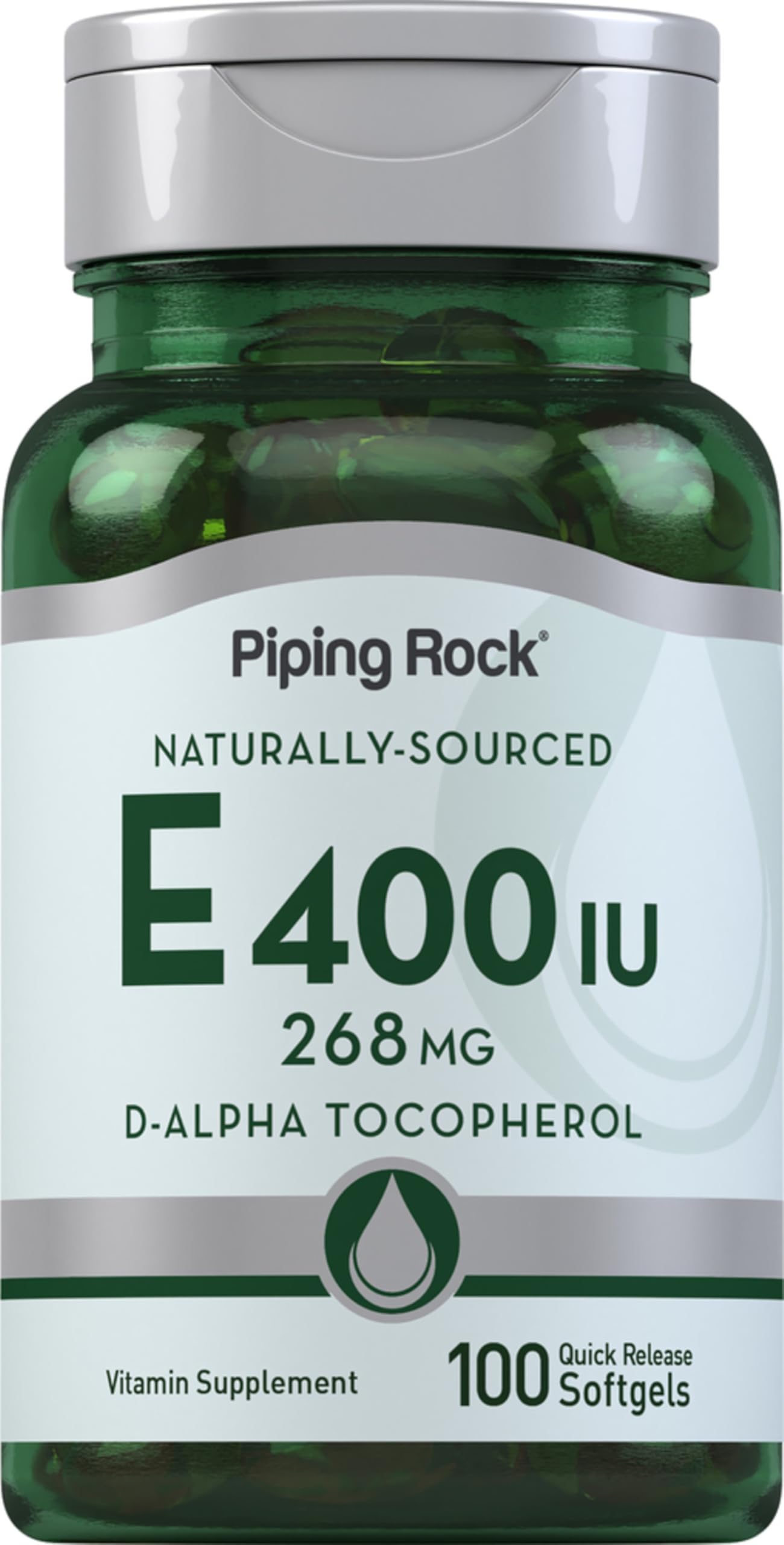 Piping Rock Vitamin E 400 IU Softgel Capsules 100 Count