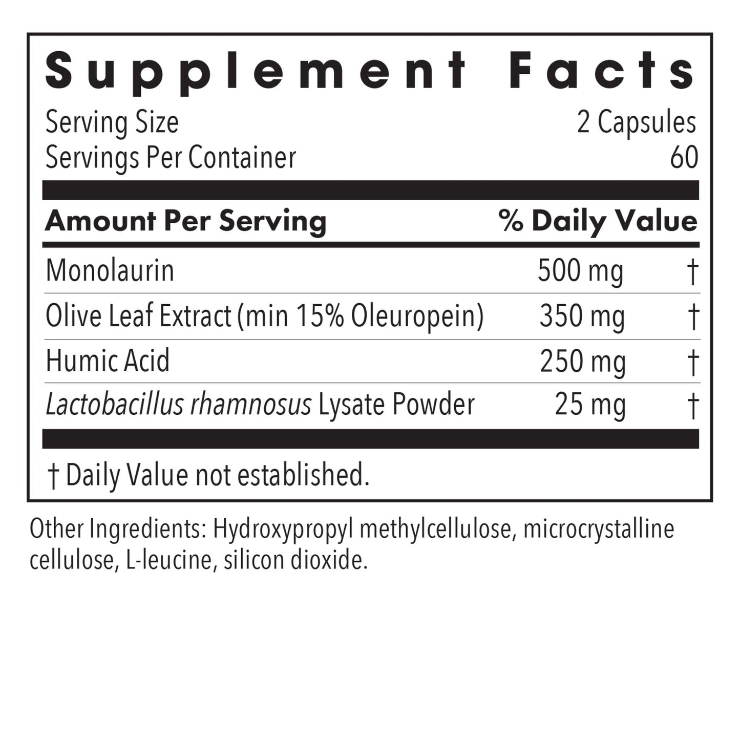 Allergy Research Group ARG Humic-Monolaurin Complex - Humic Acid Monolaurin Blend - Detoxification & Immune Support - Vegetarian Capsules - Hypoallergenic Formula, 120 Count