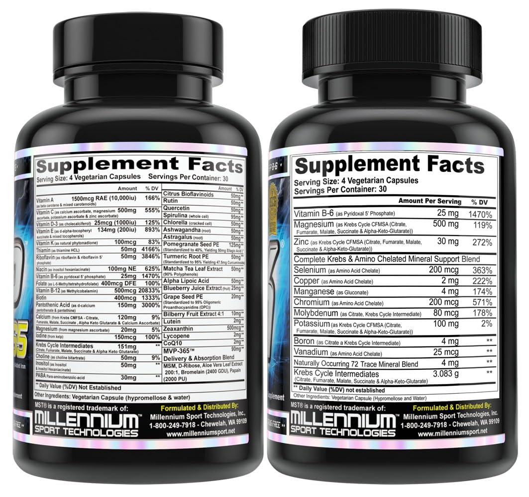MST Foundation Stack ZMK Nighttime Multi-Mineral MVP-365 Premium Multiple Vitamin 120 V-Caps