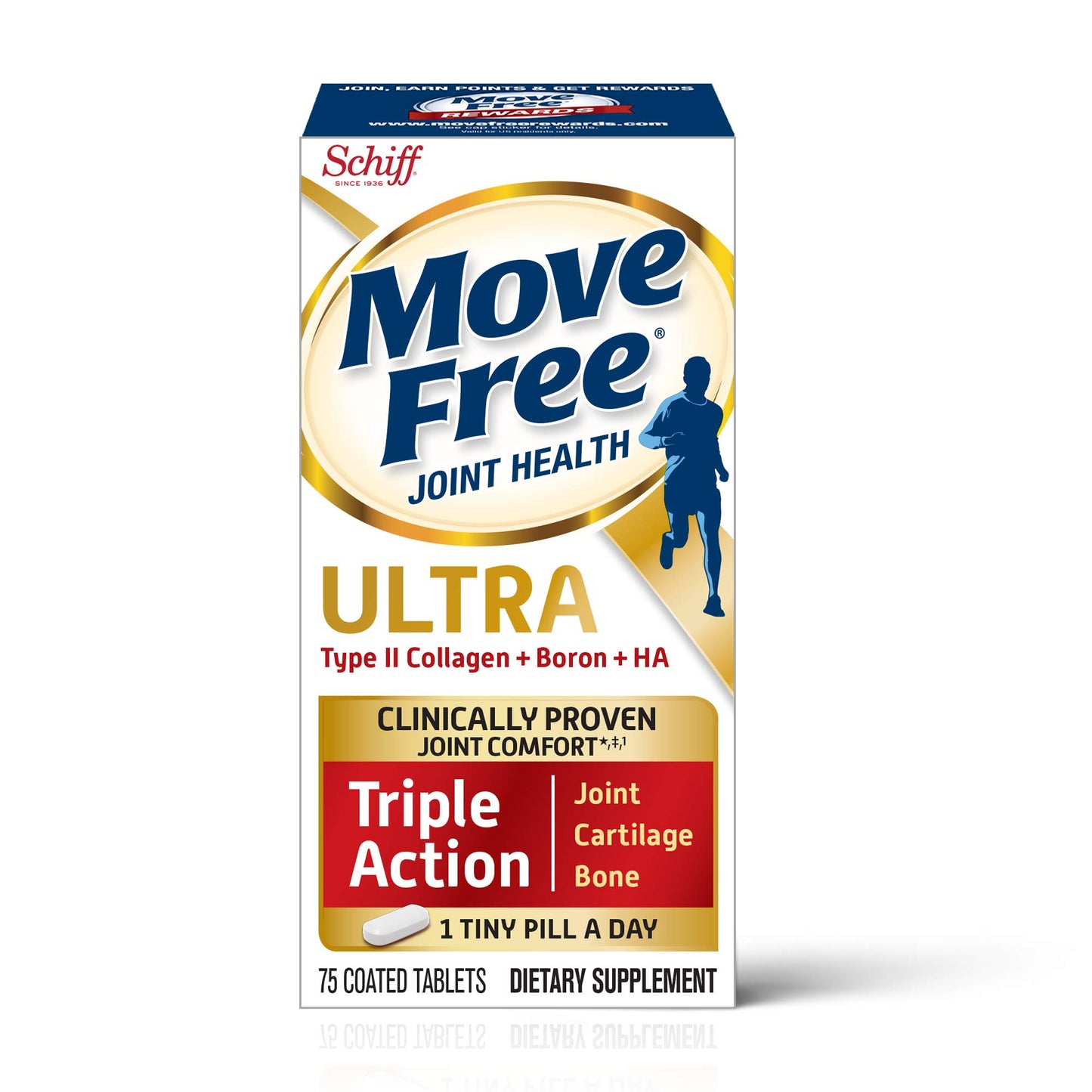 Move Free Type II Collagen, Boron & HA Ultra Triple Action Tablets, 225 Count