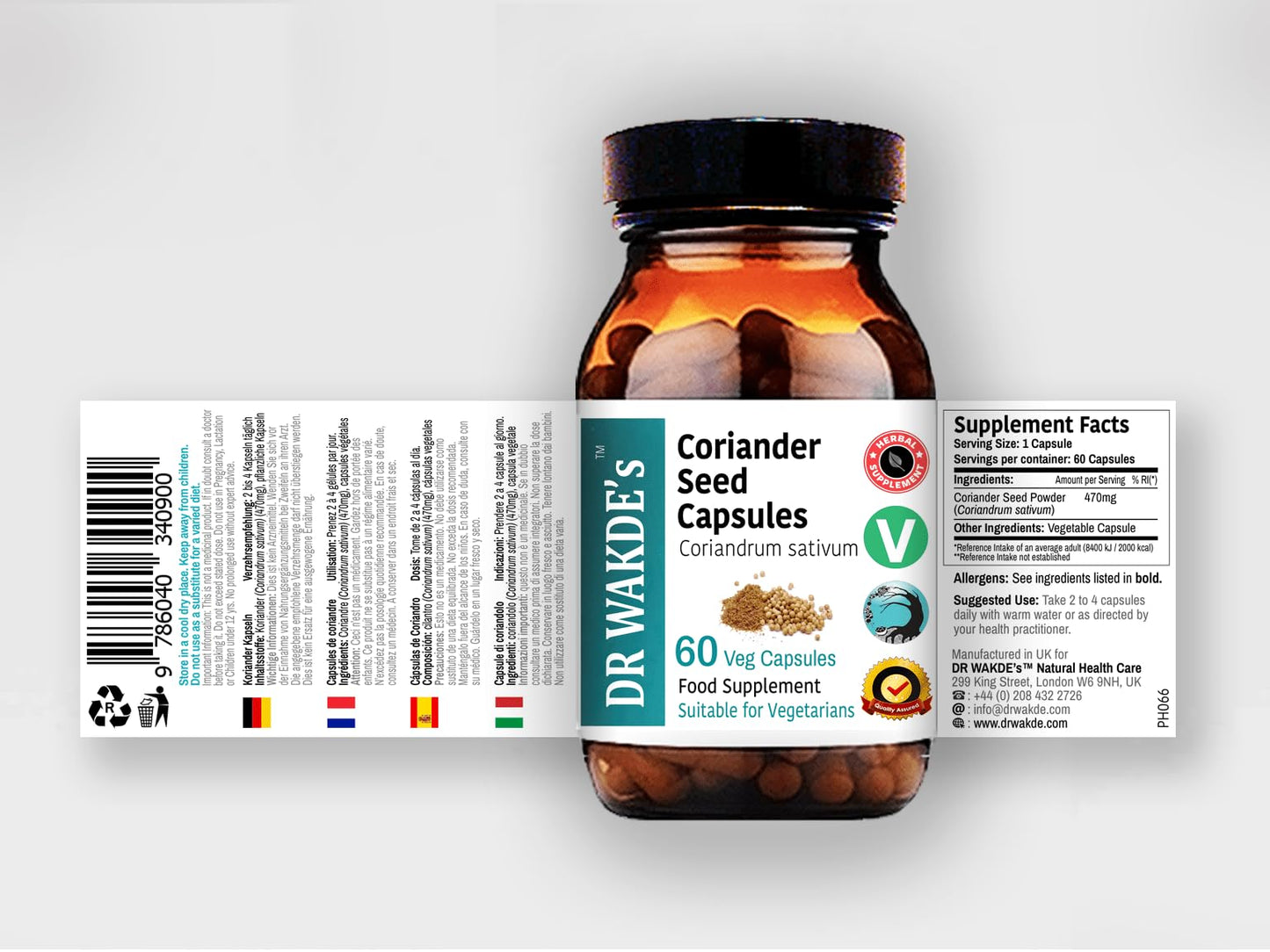 DR WAKDE'S Coriander Seed Capsules, 1 Count