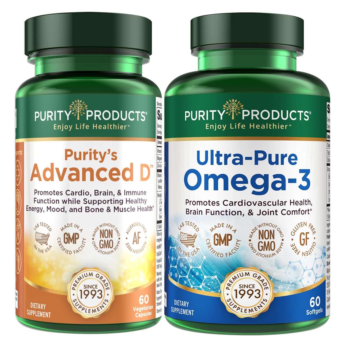 Purity Products Advanced D + Omega-3 Ultra-Pure Fish Oil Softgel 1