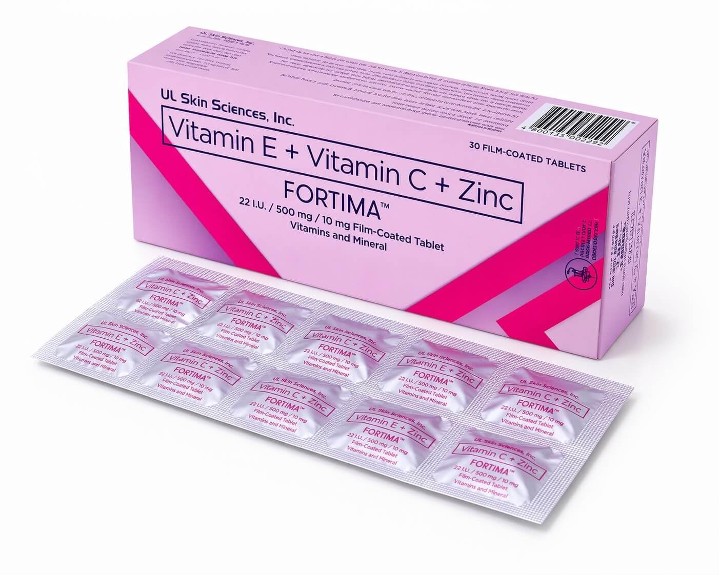 Generic Fortima Vitamin E + Vitamin C + Zinc Tablets Film-Coated Tablet, 30 Tablets