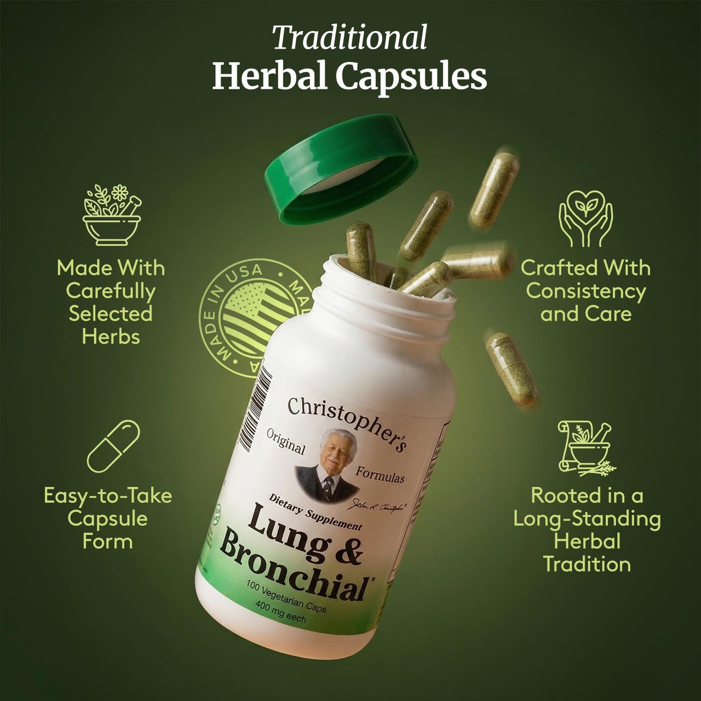 Christopher's Original Formulas Lung & Bronchial Formula Capsule 100 Count