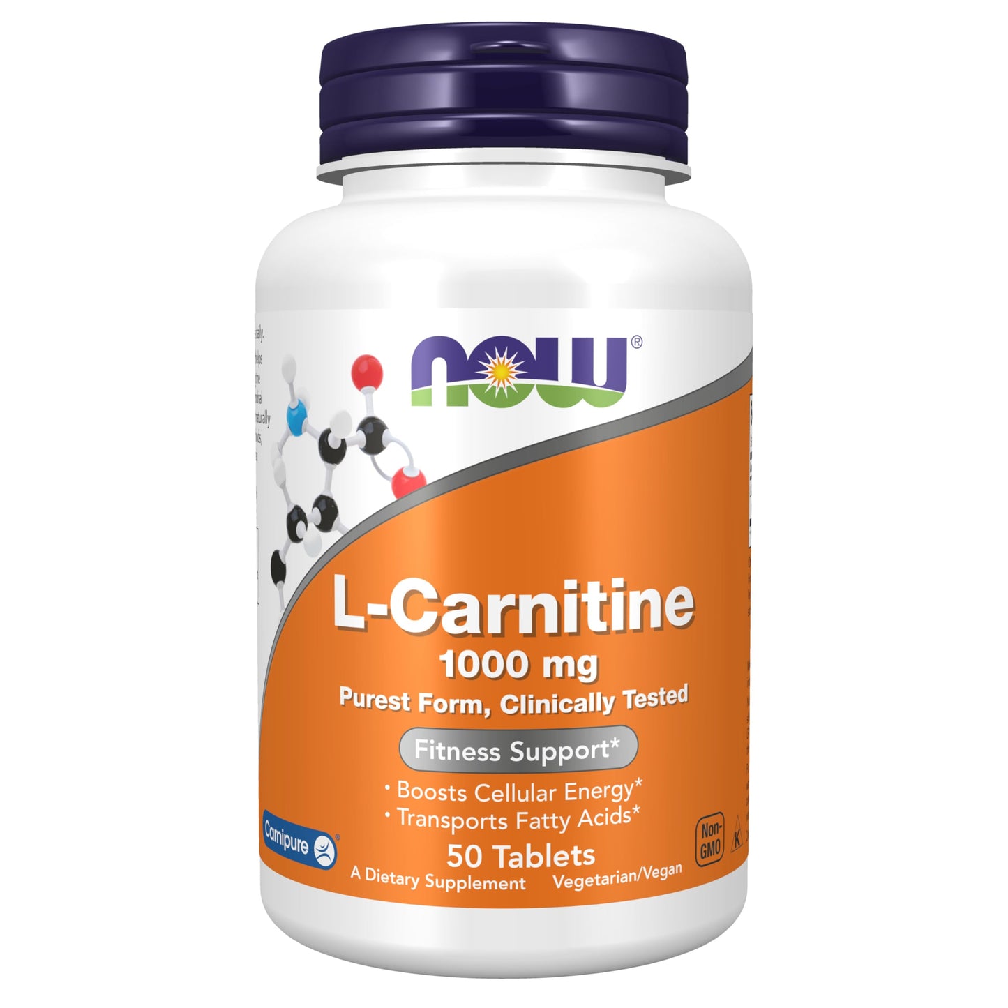 NOW Foods L-Carnitine 1,000 mg Tablet, 50 Tablets