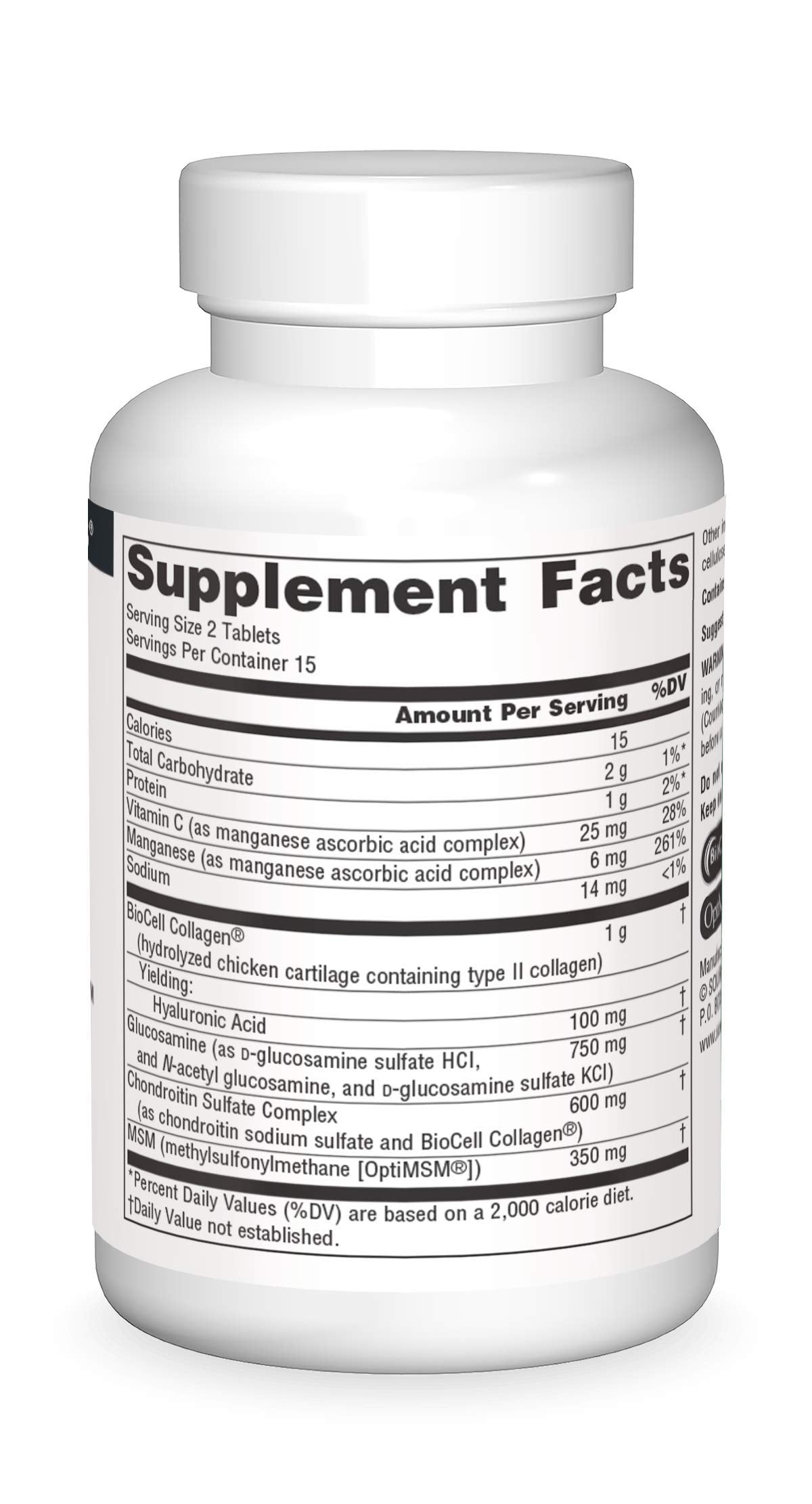 Source Naturals Hyaluronic Joint Complex with Glucosamine, Chondroitin & MSM, 30 Tablets
