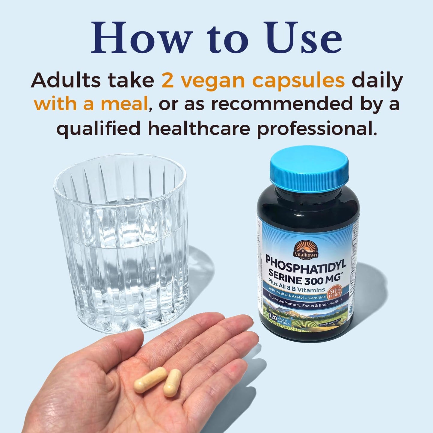 Vitalitown Phosphatidylserine 300mg Capsule, 120 Capsules