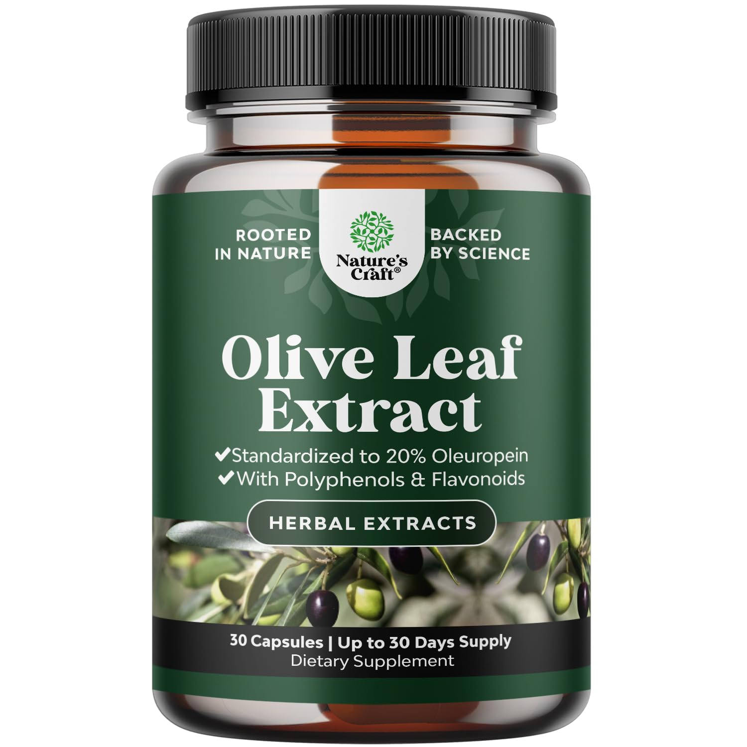 Natures Craft Olive Leaf Extract Capsules, 30 Count