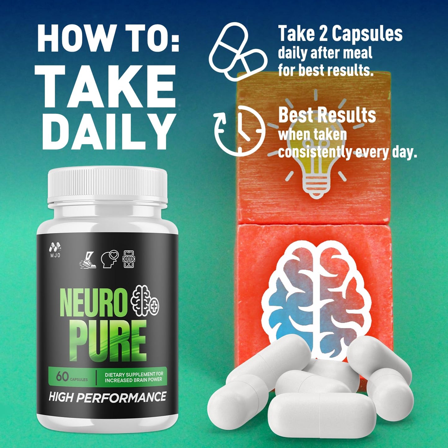 MJO Neuro Pure Capsules 60 Count