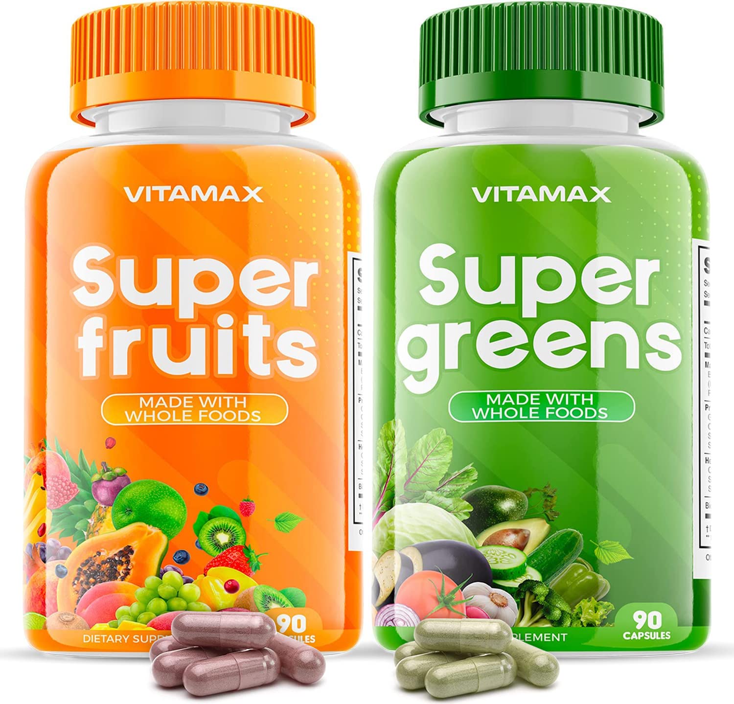 Vitamax Super Fruit and Vegetable Supplements – Whole Superfood Vitamins & Minerals – 180 Capsules