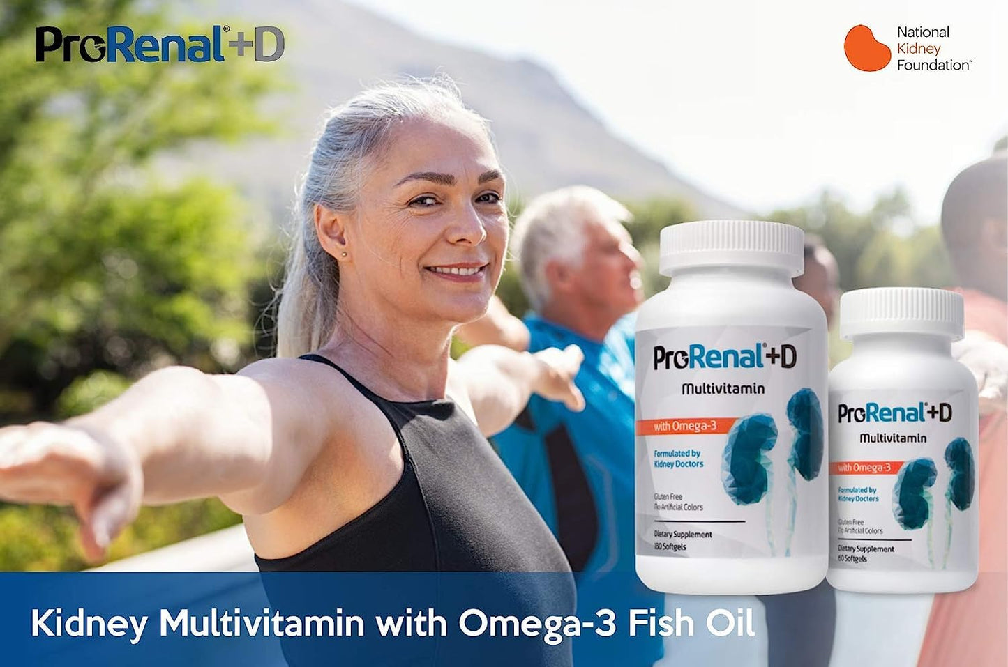 Nephroceuticals ProRenal+D with Omega-3 Fish Oil Kidney Multivitamin Softgels 60