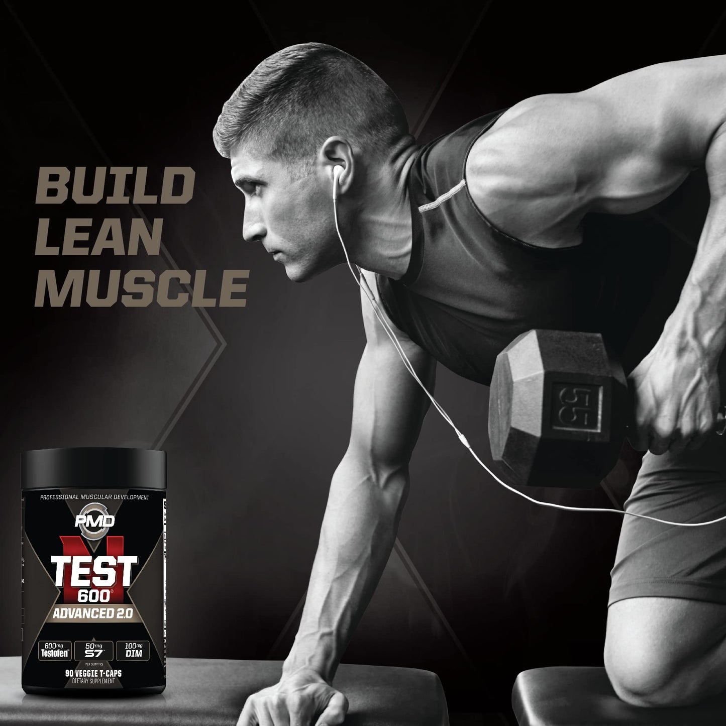 PMD Sports N-Test 600 Advanced Nitric Oxide Booster for Men Capsules 90 Count
