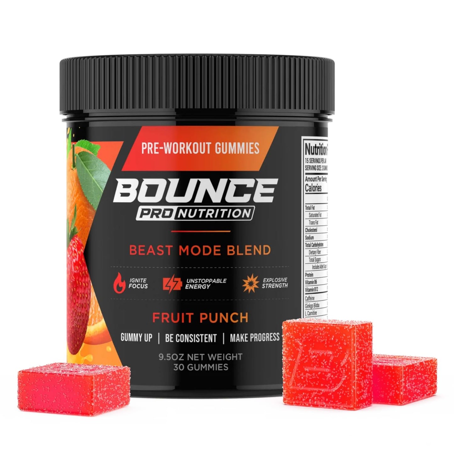 Bounce Pro Beast Mode Pre Workout Gummy 30 Count