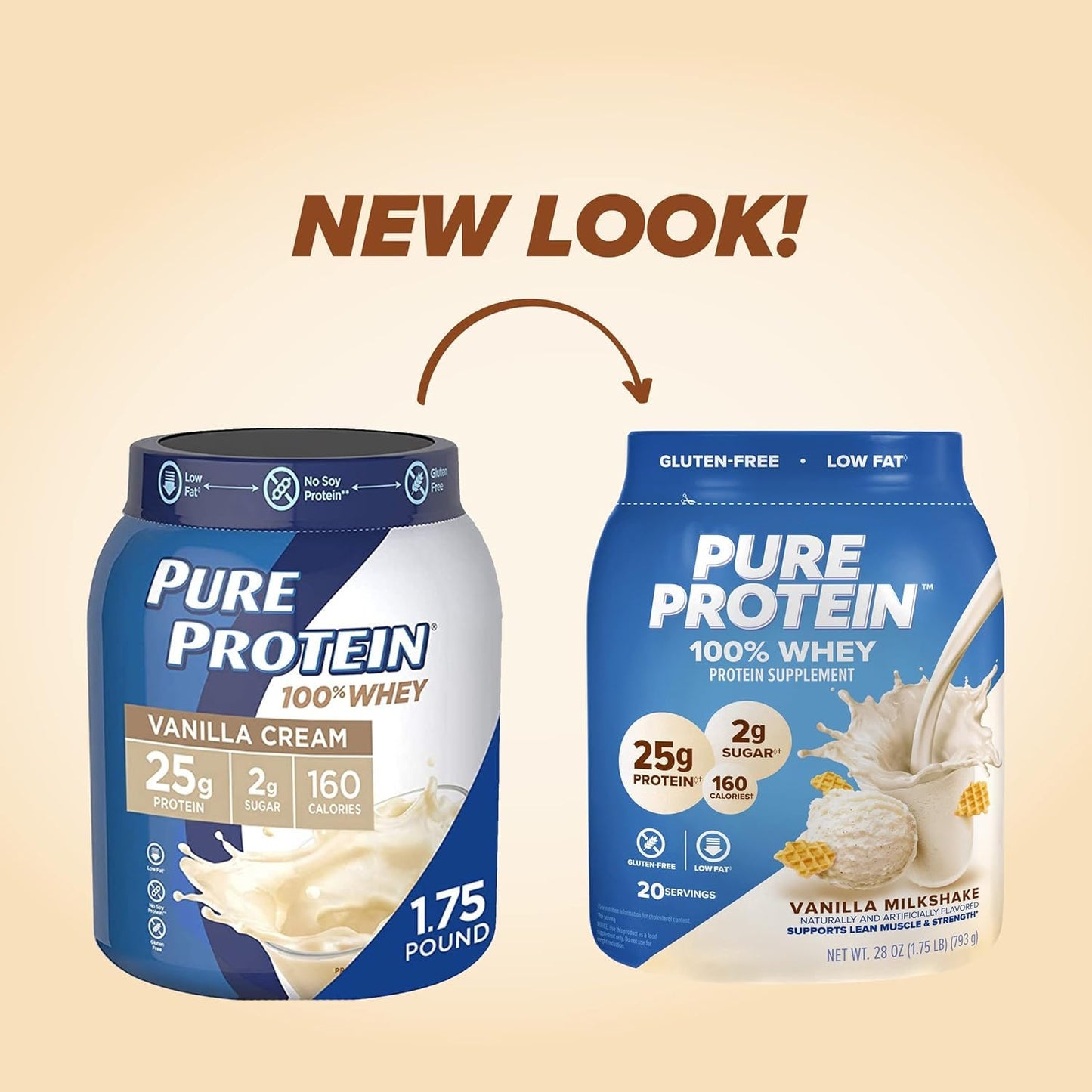 Pure Protein Powder Natural Whey High Protein Vanilla, 25.6 oz