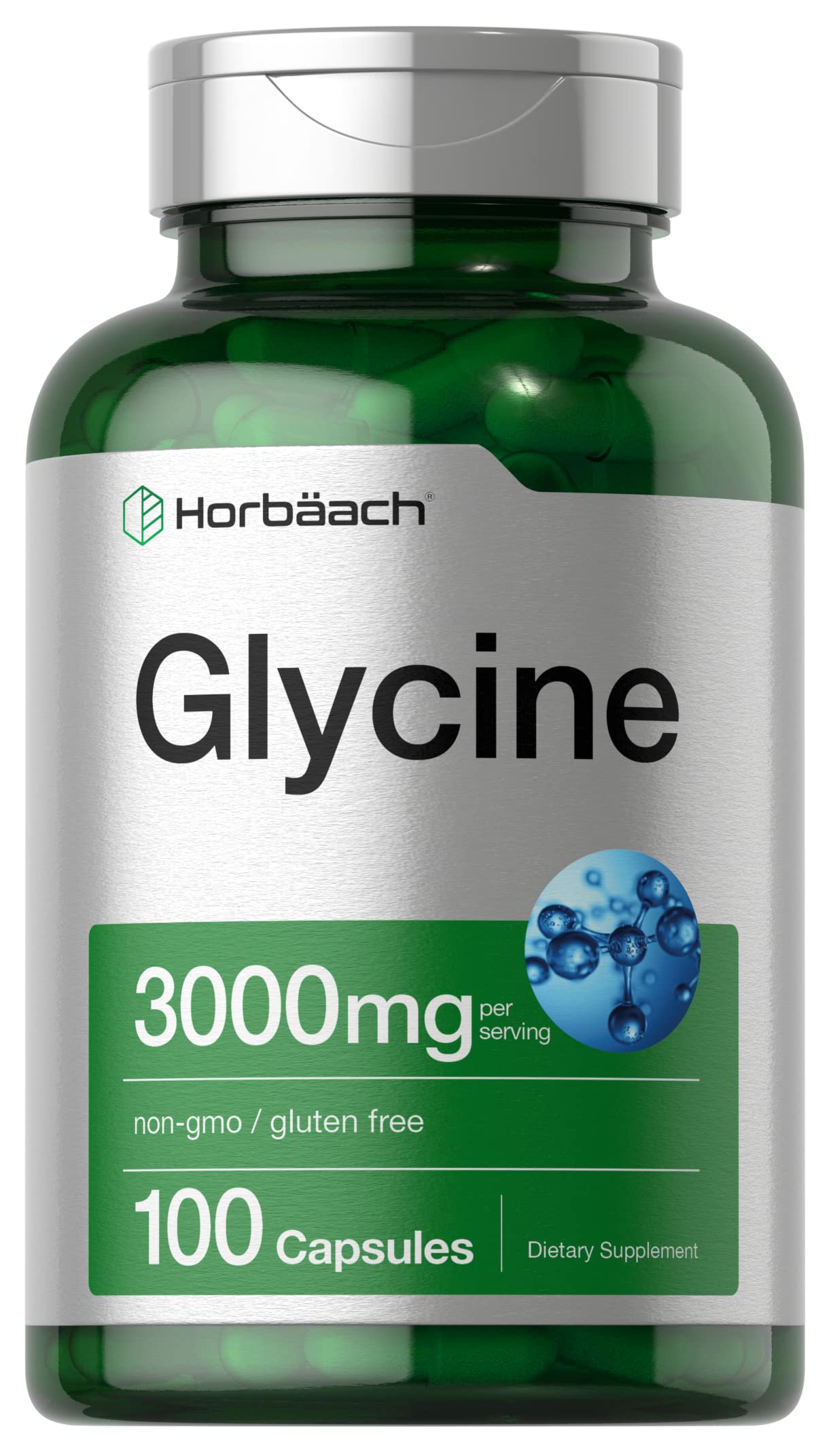 Horbäach Glycine 3000mg Supplement Capsule, 100 Count