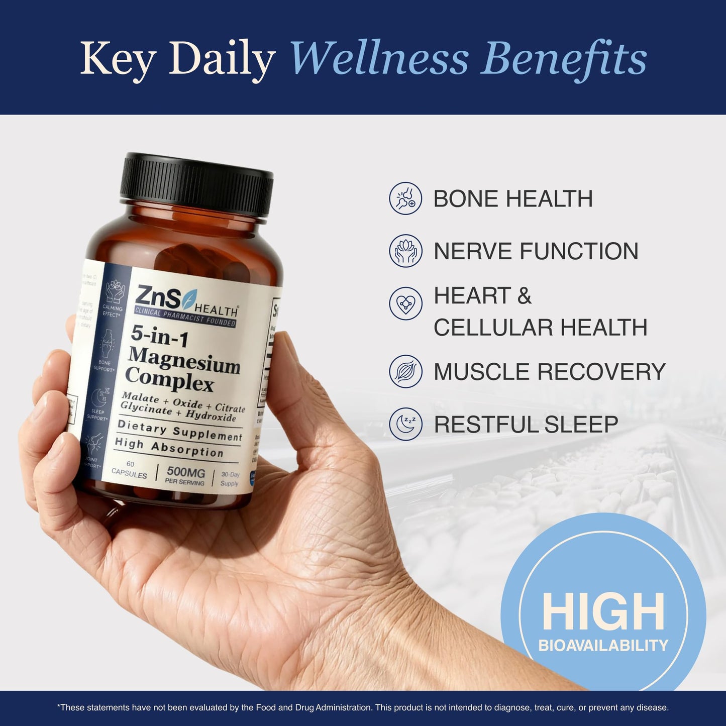 ZnS Health Spectrum 5 Magnesium Complex, 60 Capsules