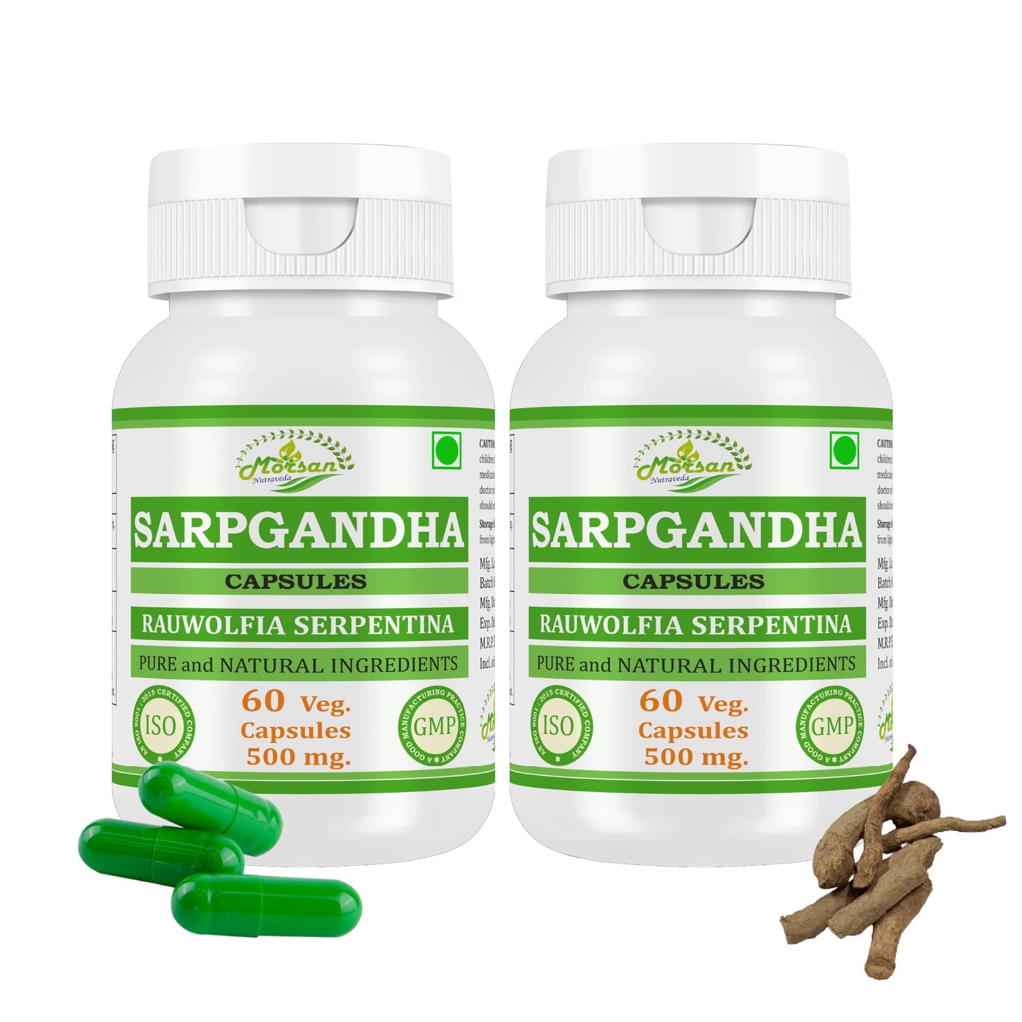 Morsan Nutraveda Rauwolfia Serpentina Extract Capsules, 120 Vegetarian Capsules
