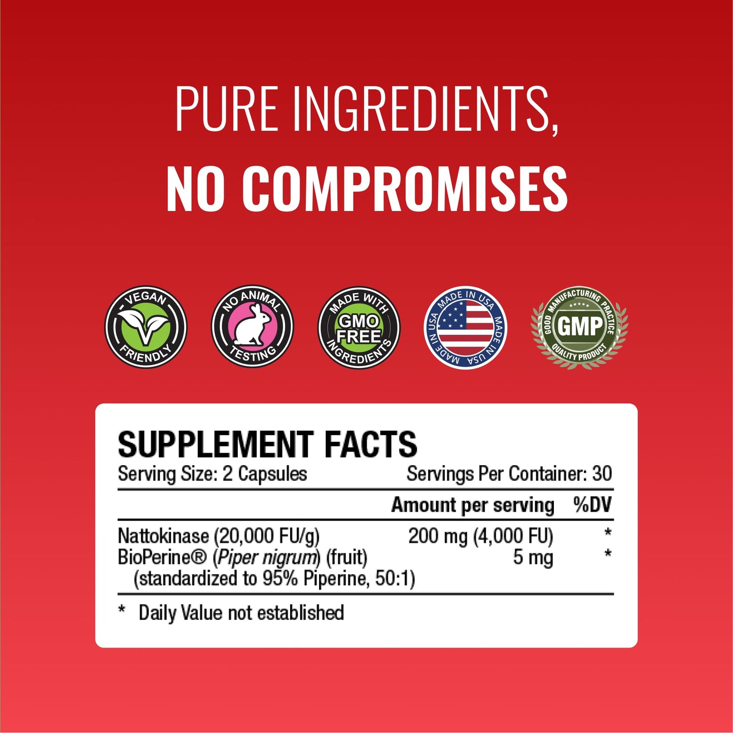 Approved Science Nattokinase Capsule, 4,000 FU (200 mg), 180 Capsules