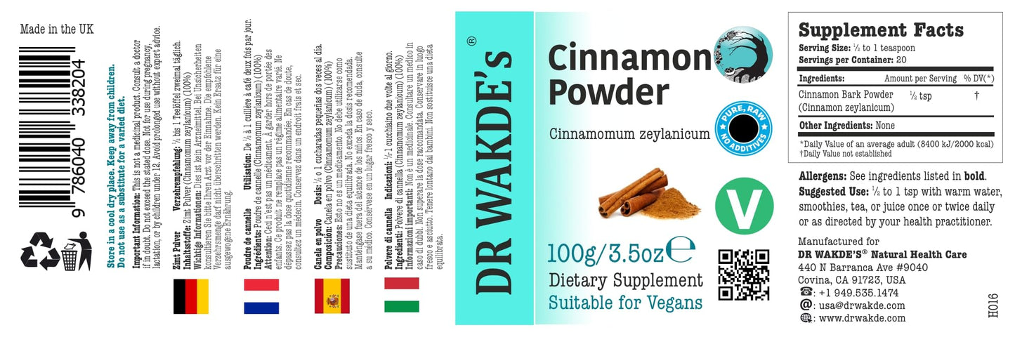 DR WAKDE's Organic Cinnamon Powder 3.53 oz