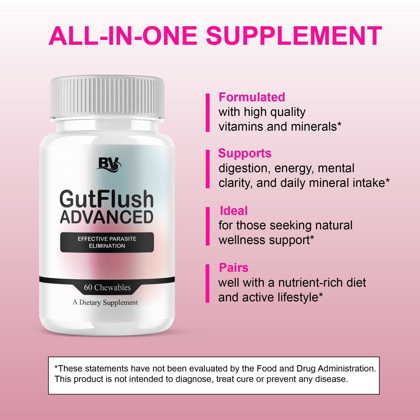 BLUE VIBE GutFlush Advanced Chewables, 180 Count