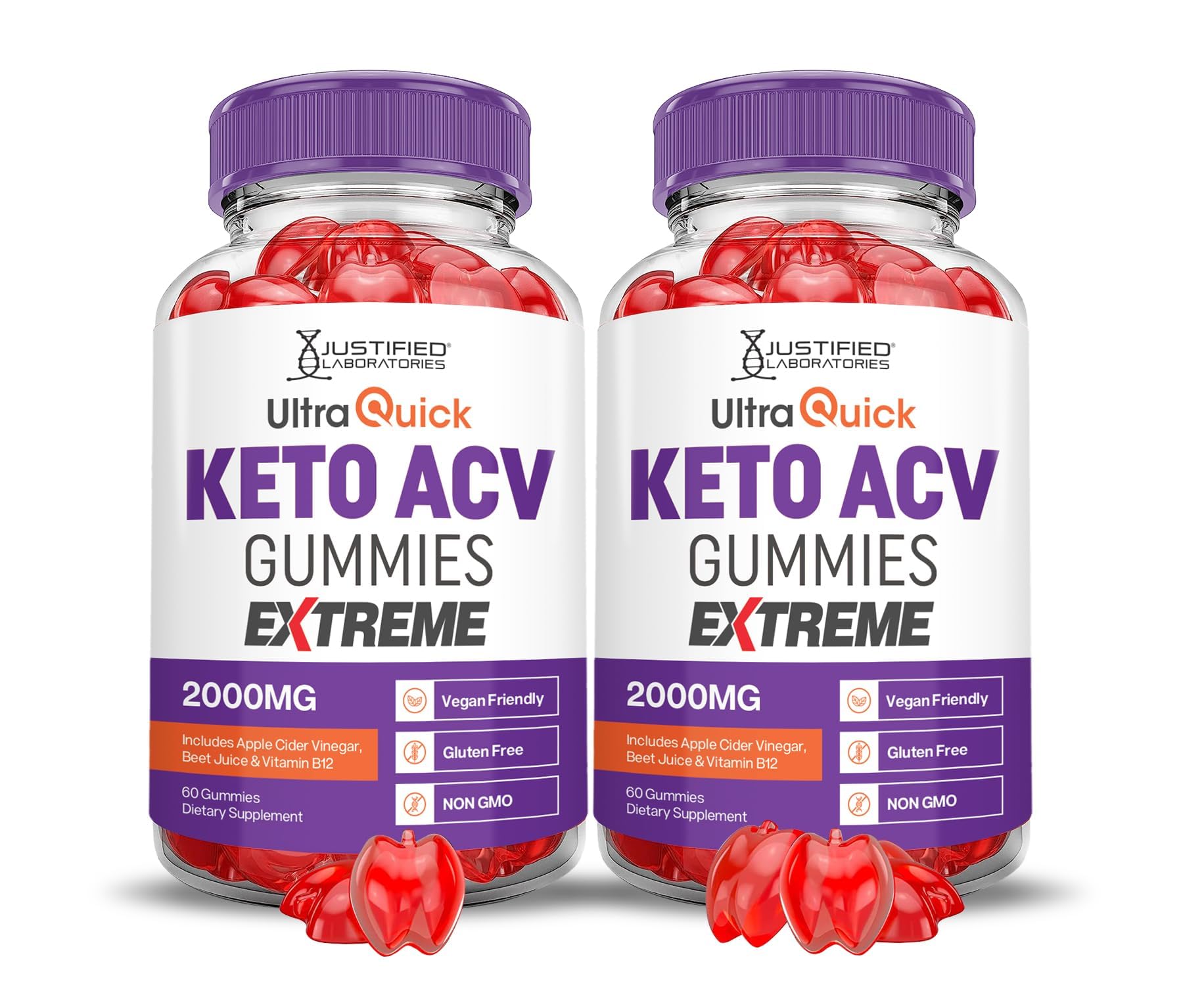 Justified Laboratories Ultra Quick Keto ACV Gummies Extreme 120 Gummies