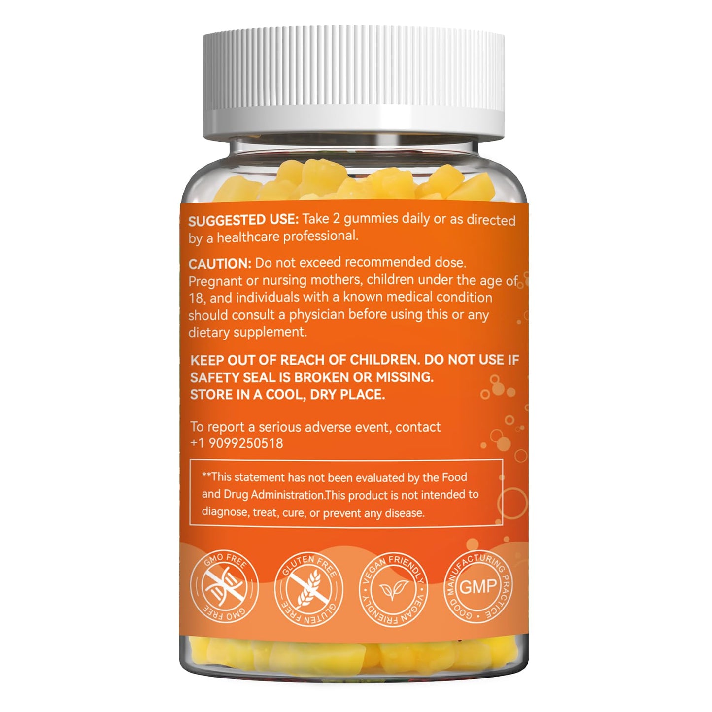 Babivek Omega-3 Gummies Vegan 1200mg EPA & DHA with Folate, Vitamin A, Vitamins C & E for Immune Support, 60 Count
