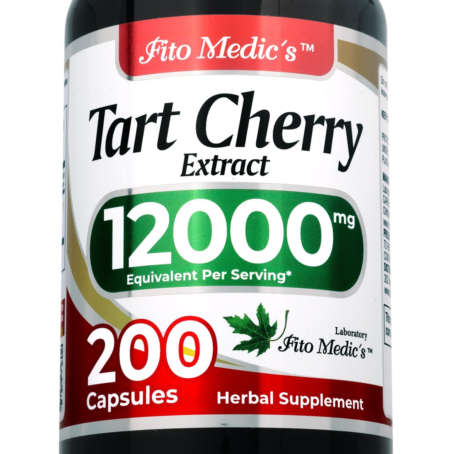 FITO MEDIC'S Lab Tart Cherry Extract Supplement, 200 Capsules