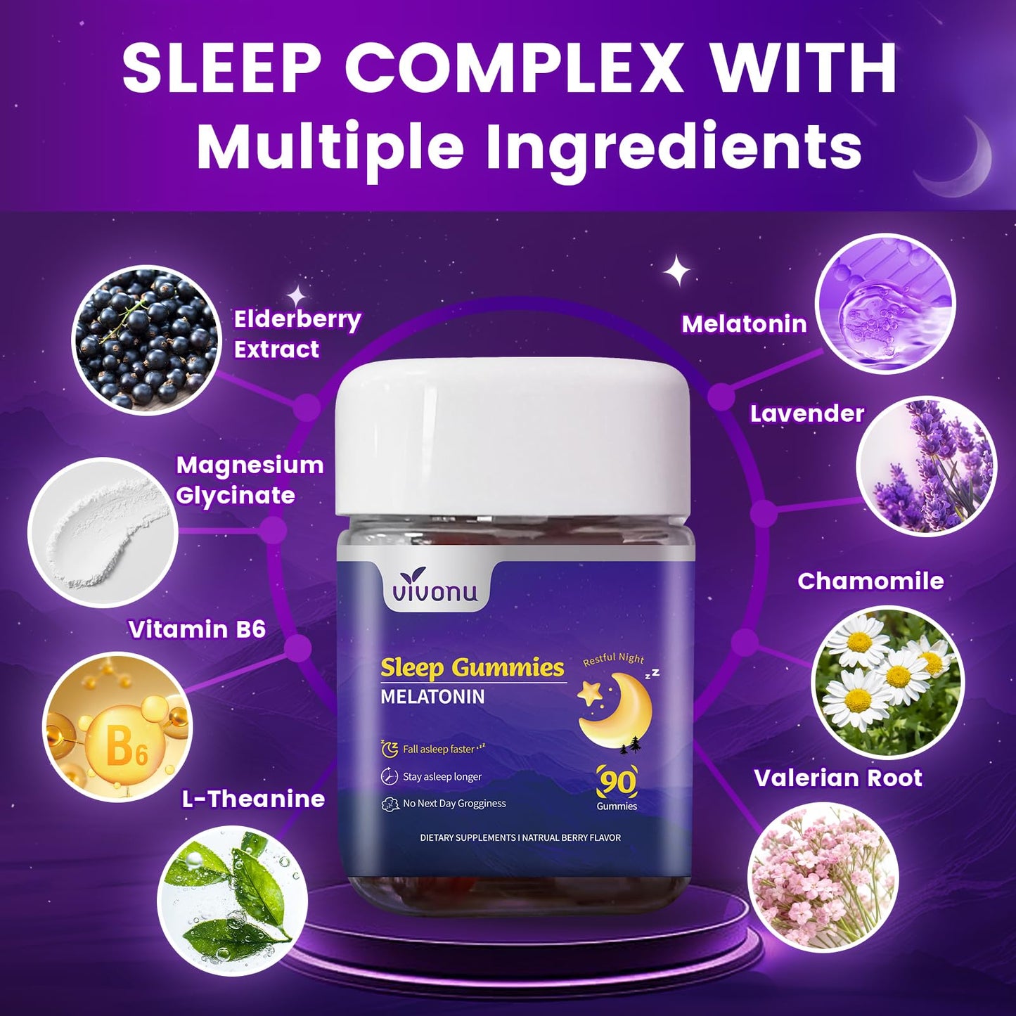 VivoNu Melatonin Gummies 10mg, 90 Count