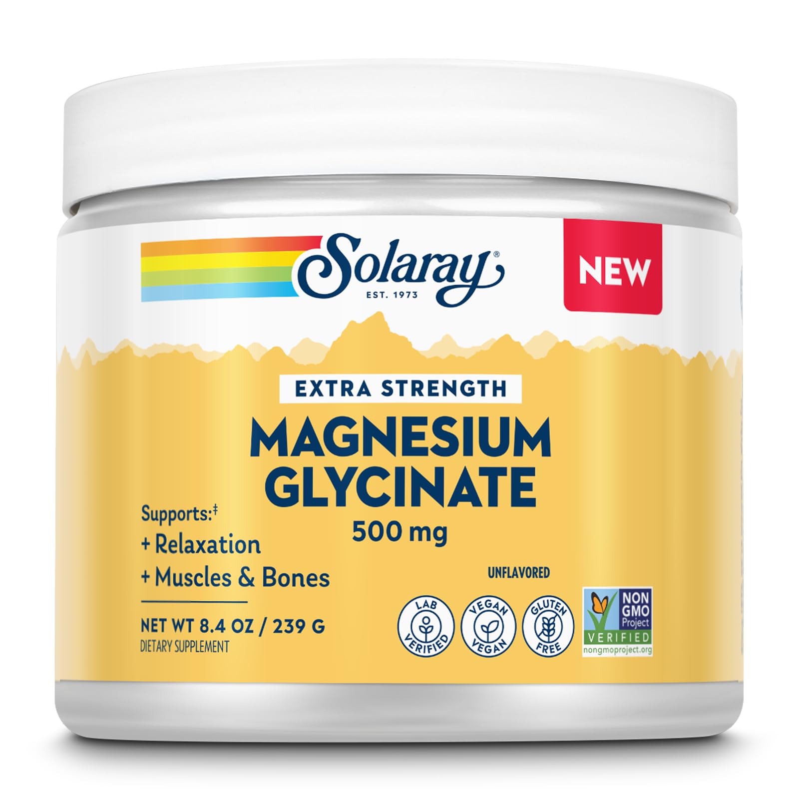 Solaray Magnesium Glycinate 500mg Powder, 8.4 oz