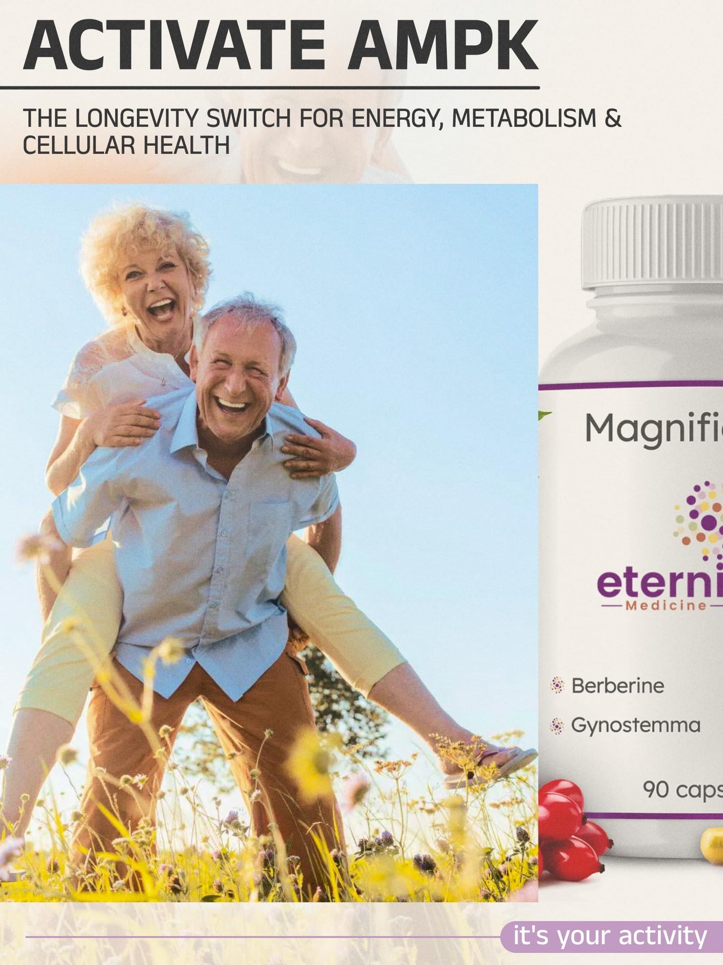 Eternity Medicine Rx Resveratrol + Dihydroberberine + Quercetin Complex – Anti-Aging Cellular Supplement with Vitamin C & Zinc – Longevity & Mitochondrial Support 90 Capsules