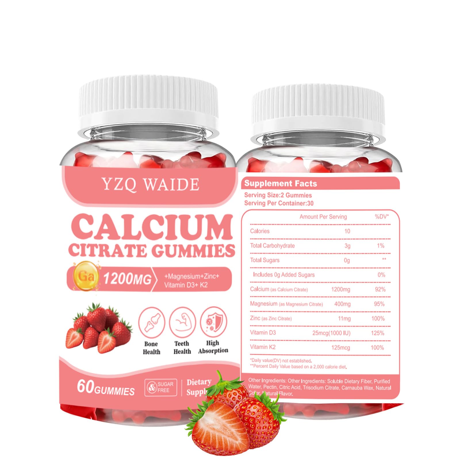 YZQ WAIDE Calcium Citrate Gummies Gummy 60 Count