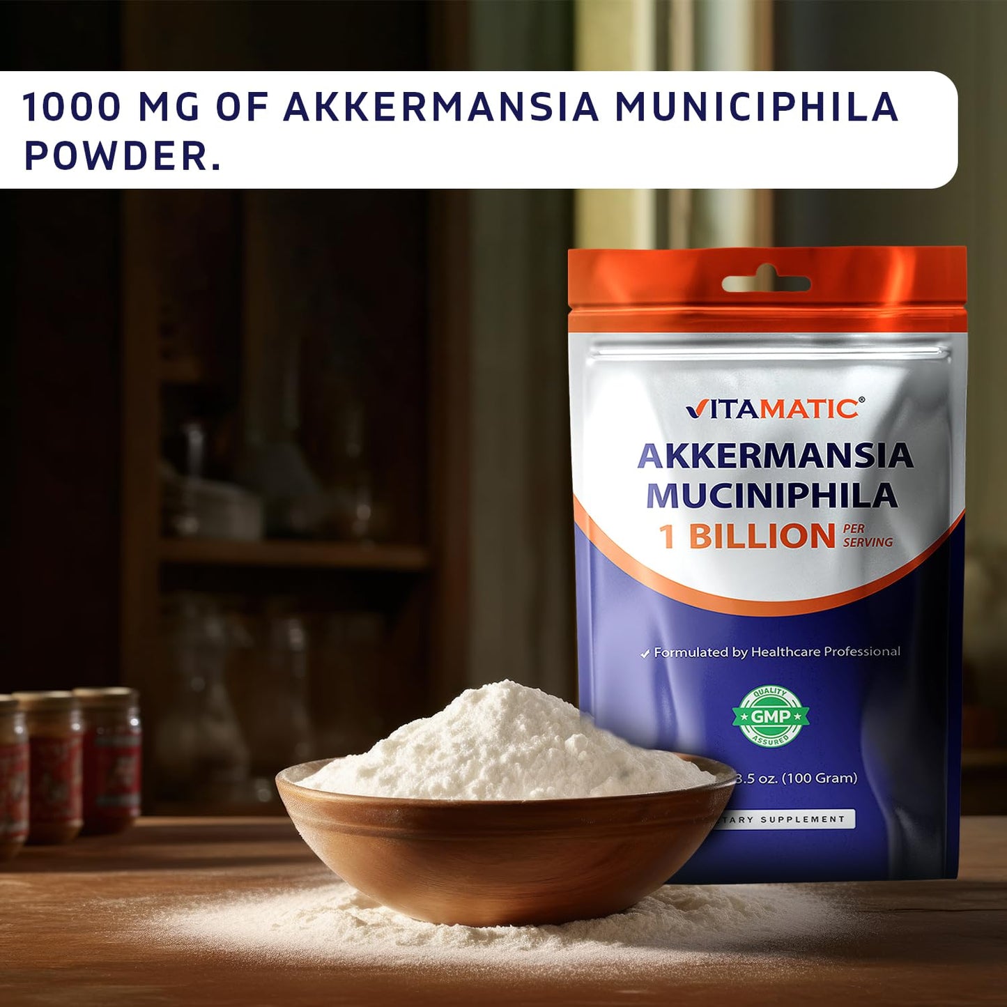 Vitamatic Akkermansia Muciniphila Gut Health Powder 3.5 Ounce