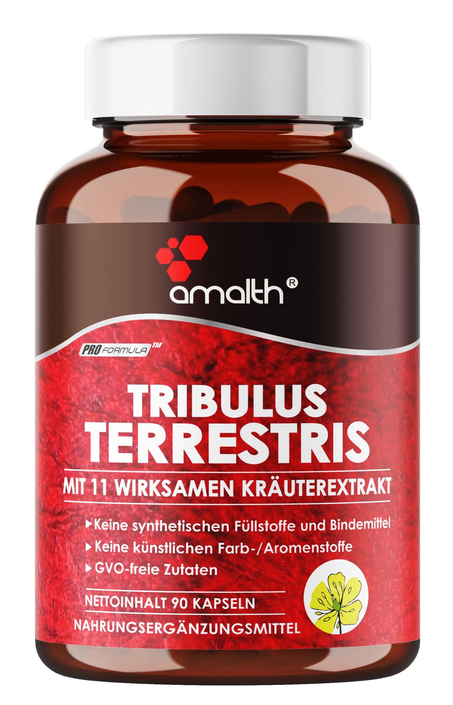 AMALTH Tribulus Terrsestris 20:1 Extract with Ashwagandha, Saw Palmetto, Shilajit Capsules, 90 Count