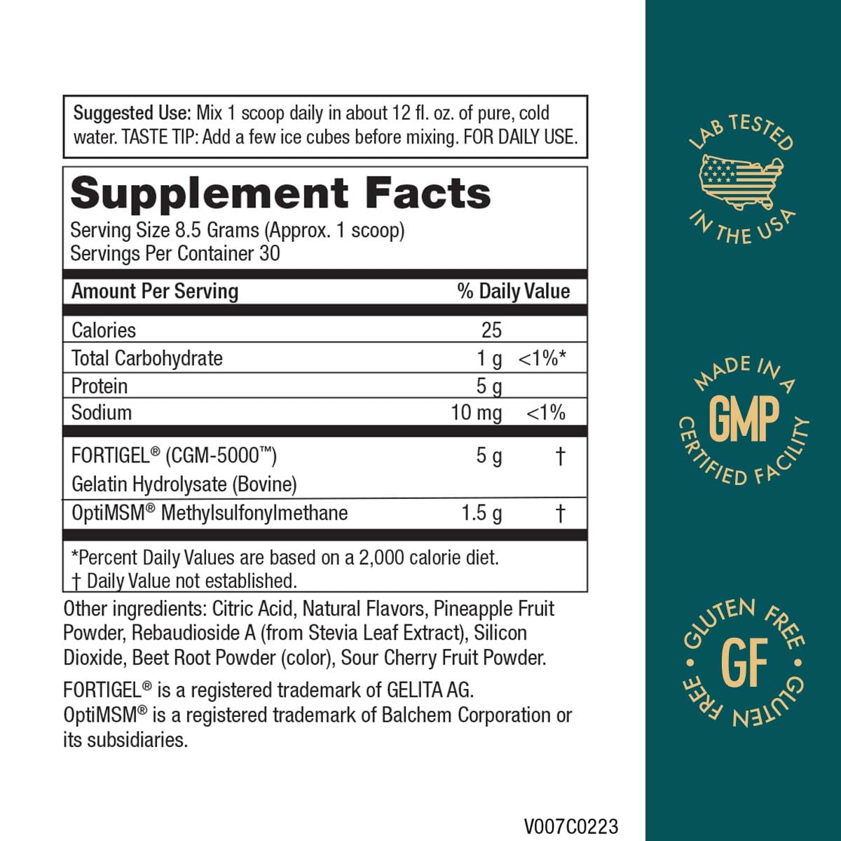 Purity Products JointGel Bioactive Collagen Peptides + MSM Powder, 3 Pack