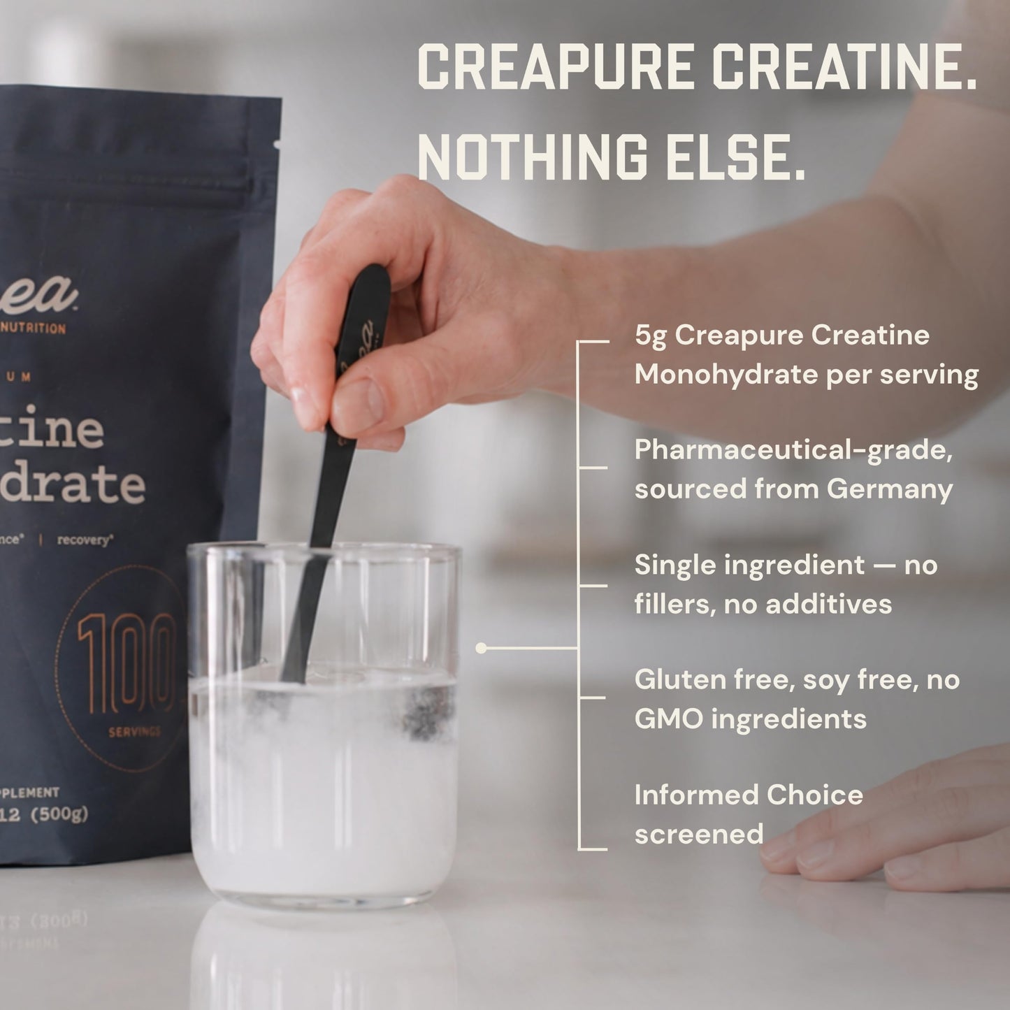 Anea Nutrition Creatine Monohydrate, Micronized, Creapure, Unflavored, 100 Servings Powder, 1.1 lb
