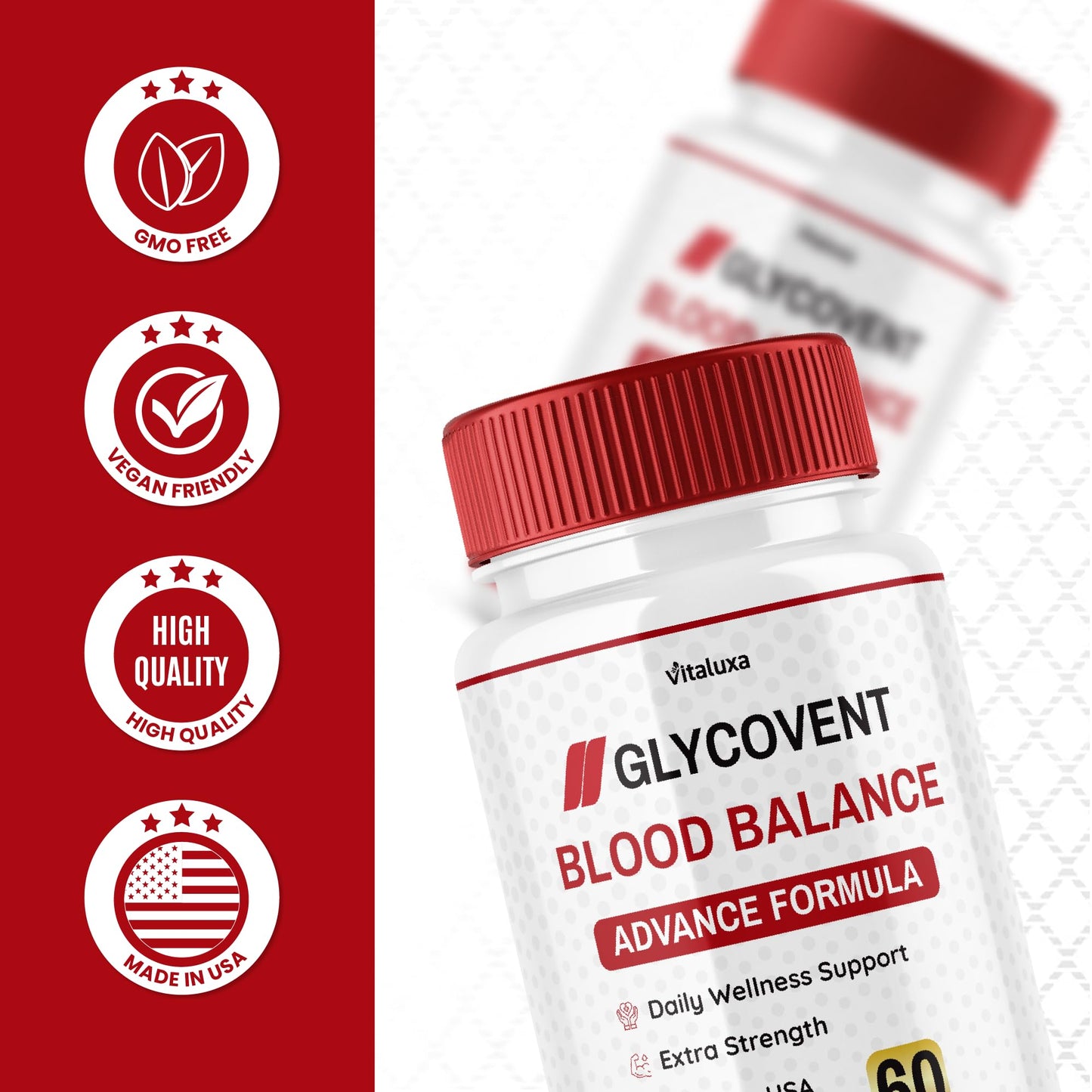 Vitaluxa GlycoVent Blood Balance Capsules, 300 Capsules